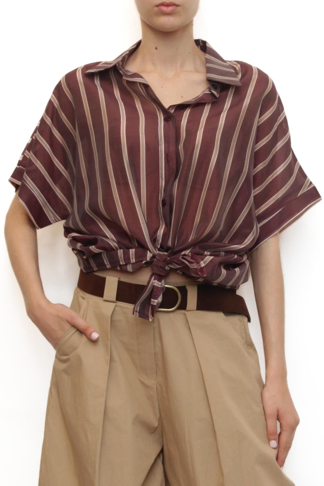 LEVH - Camicia Challans - Riga bord/oro