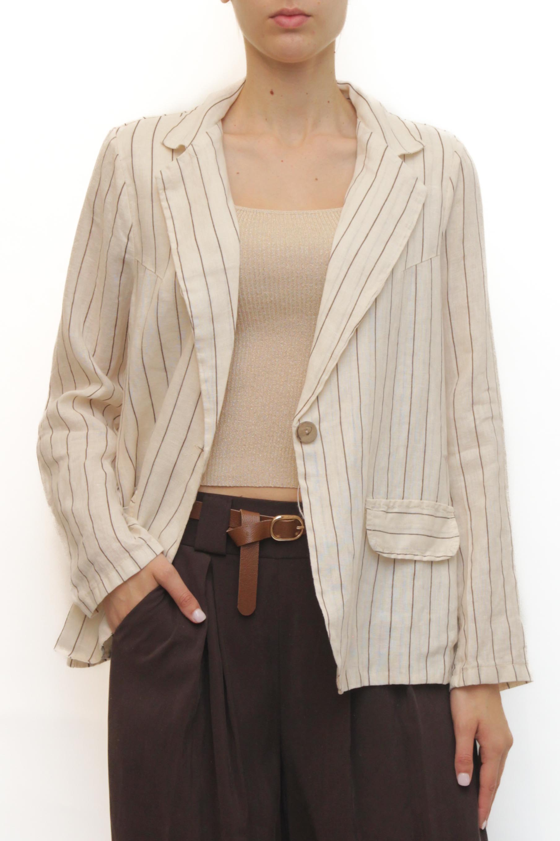 LEVH - Blazer Bethany - RIGA BEIGE/MARRONE