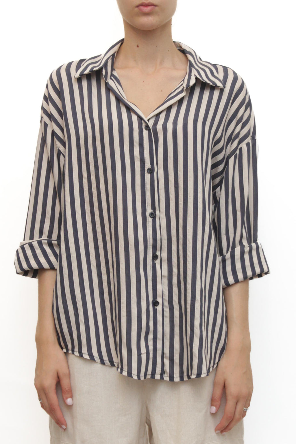 LEVH - Camicia Cleofe - RIGA BEIGE/BLU