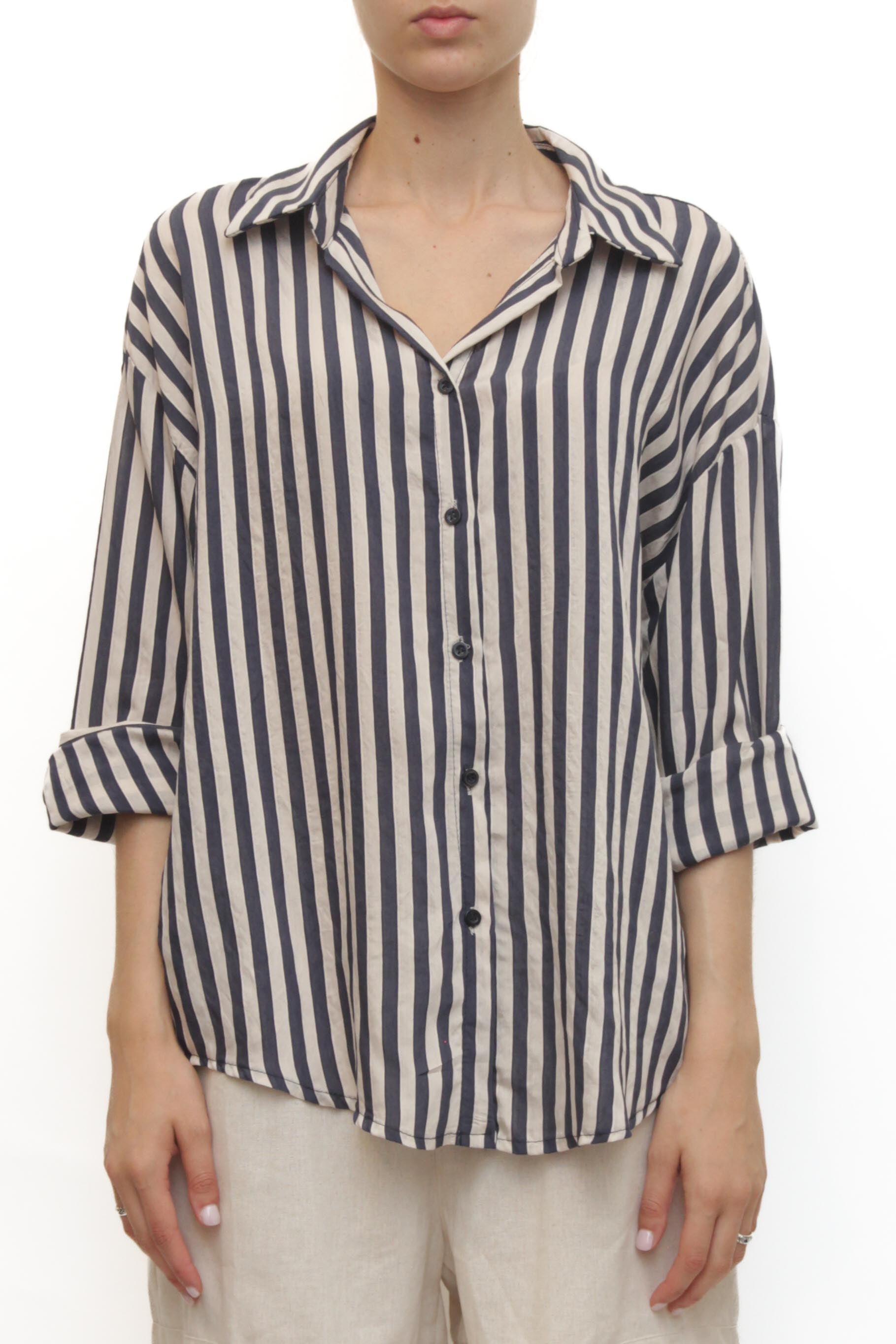 LEVH - Camicia Cleofe - RIGA BEIGE/BLU
