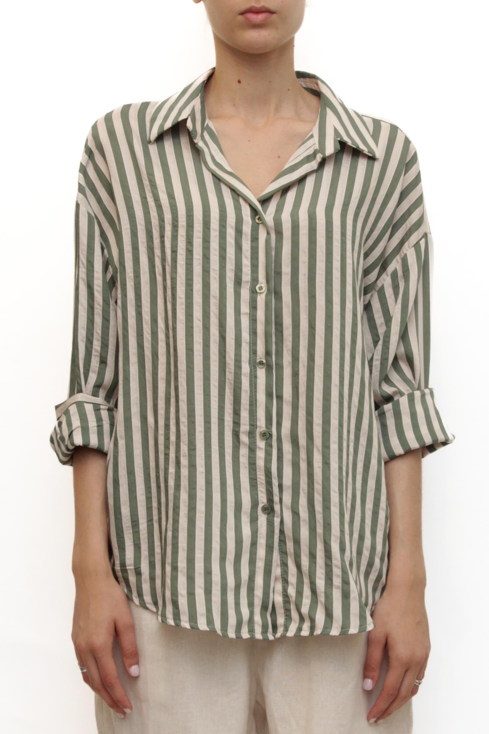 LEVH - Camicia Cleofe - RIGA BEIGE/MILITARE
