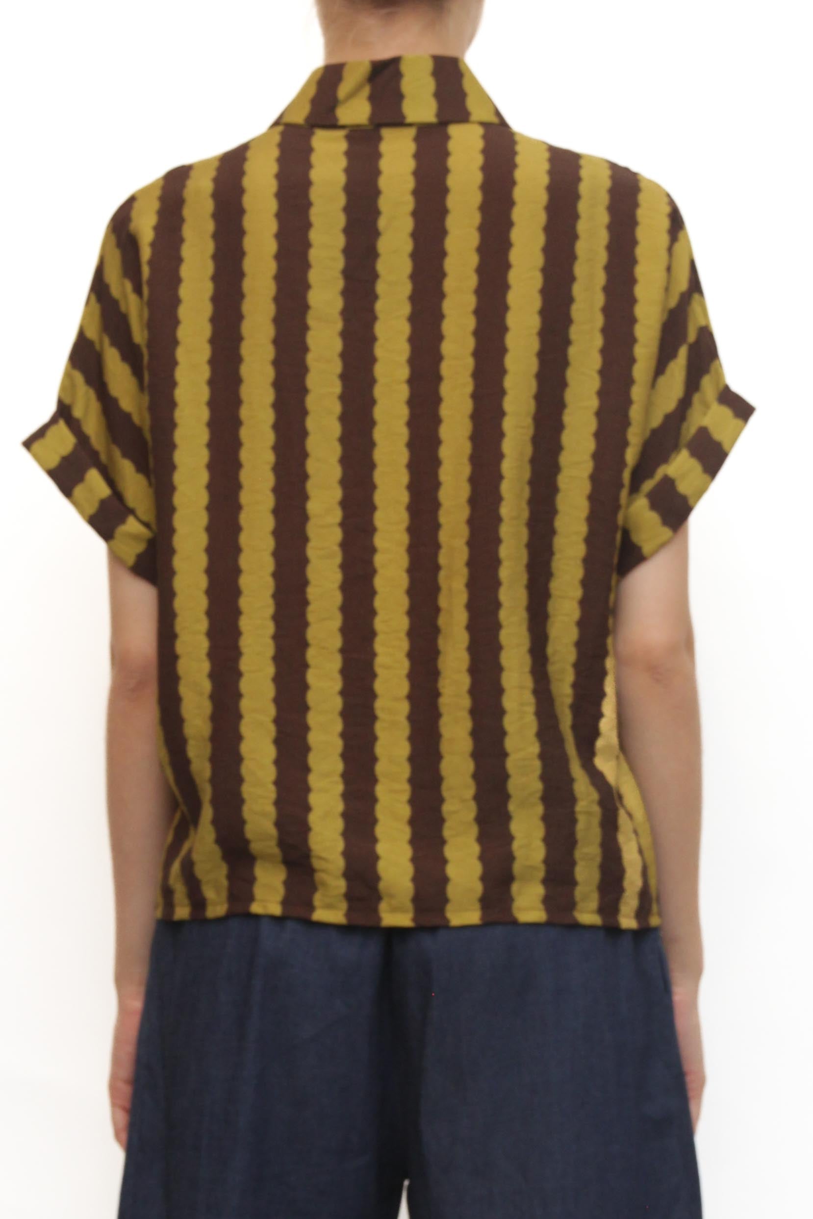 LEVH - Camicia Corgy - Riga marrone/senape