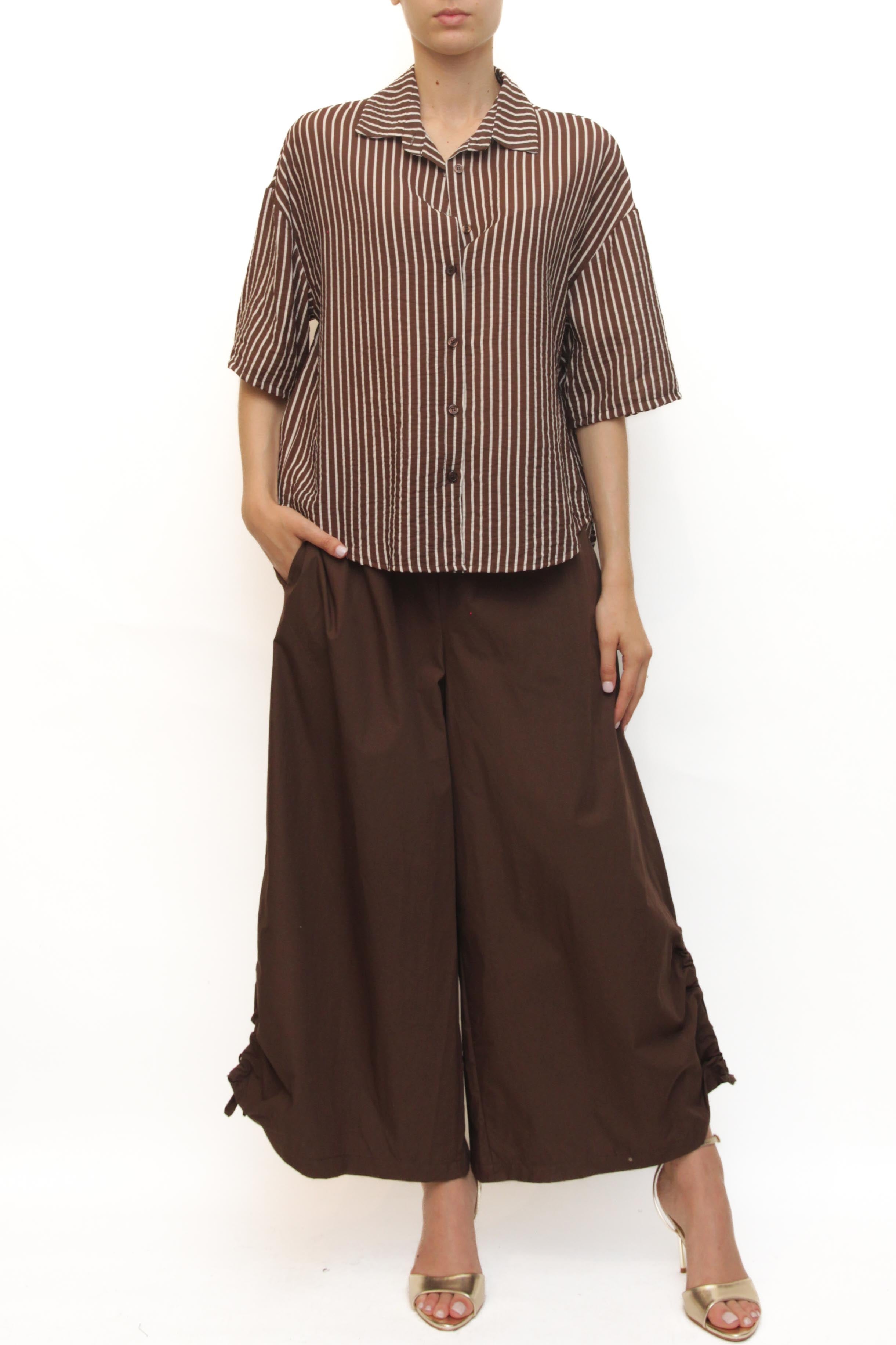LEVH - Camicia Concord - Riga moka/bianco