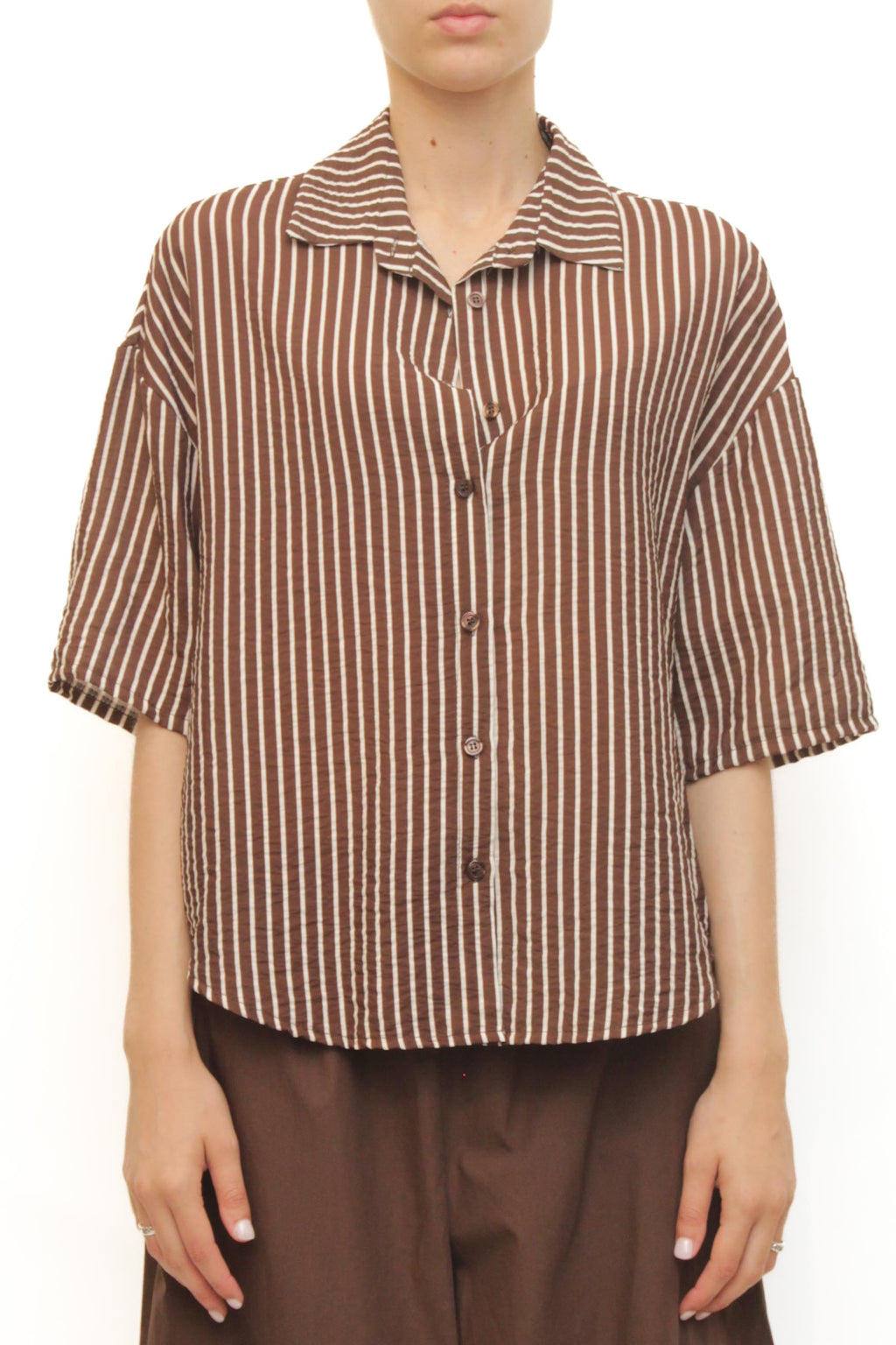 LEVH - Camicia Concord - Riga moka/bianco