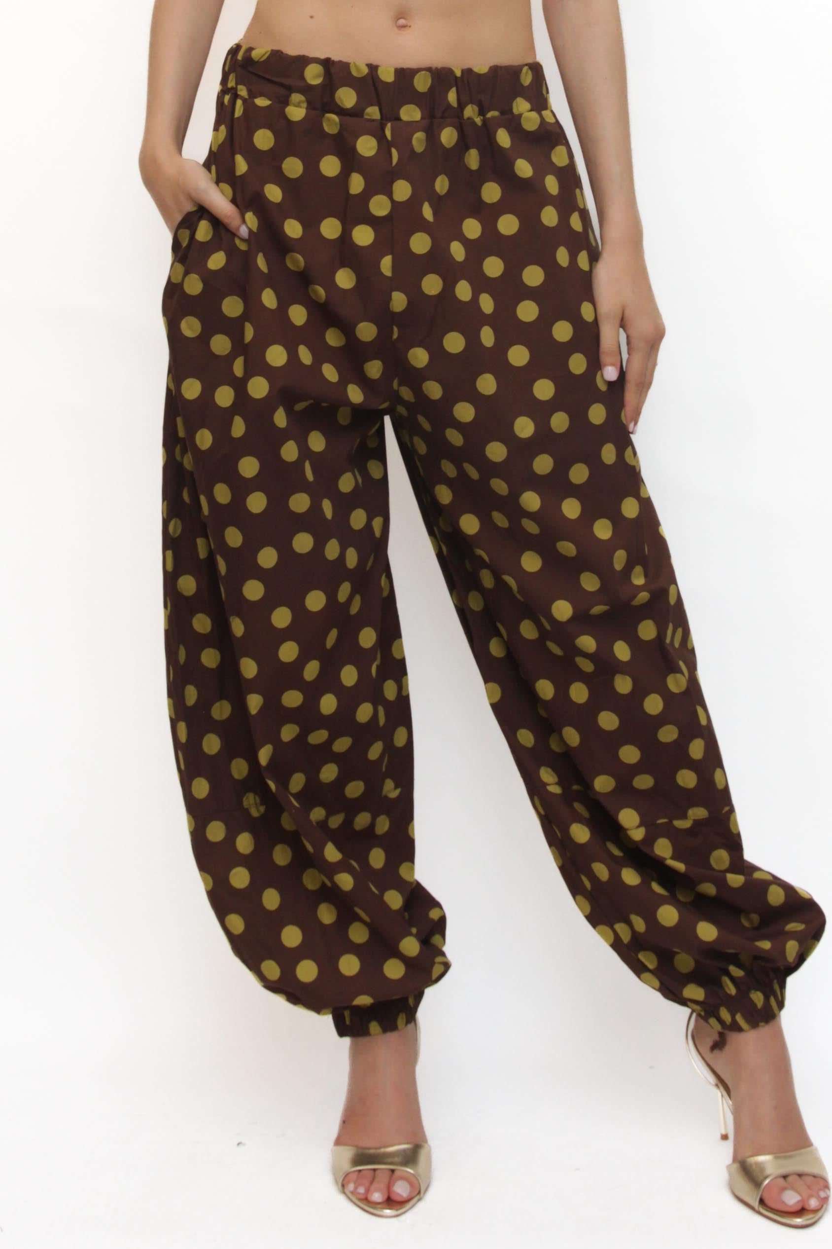 LEVH - Pantalone Platora - Marrone pois pistacchio