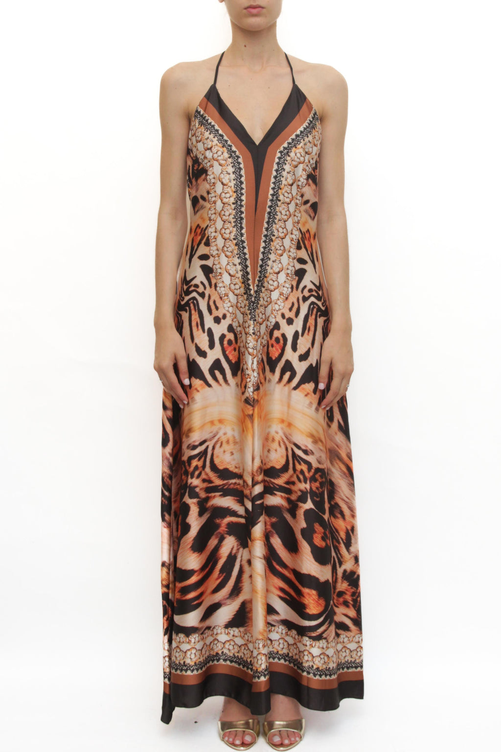 LEVH - Abito Amélie - Animalier nero/beige