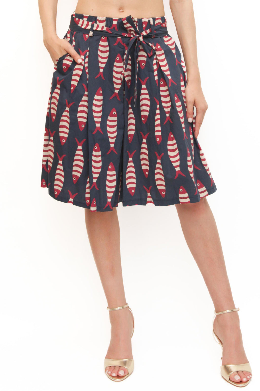 LEVH - Bermuda Briony - Fantasia pesce blu/rosso
