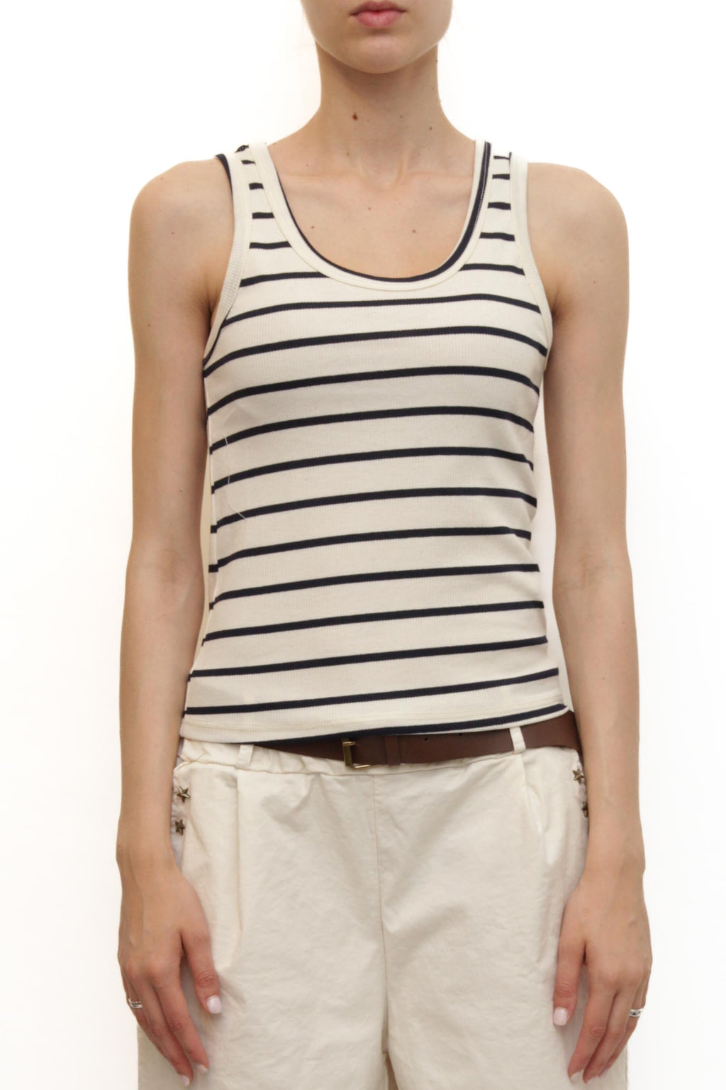 LEVH - Top Trinity - Panna riga blu