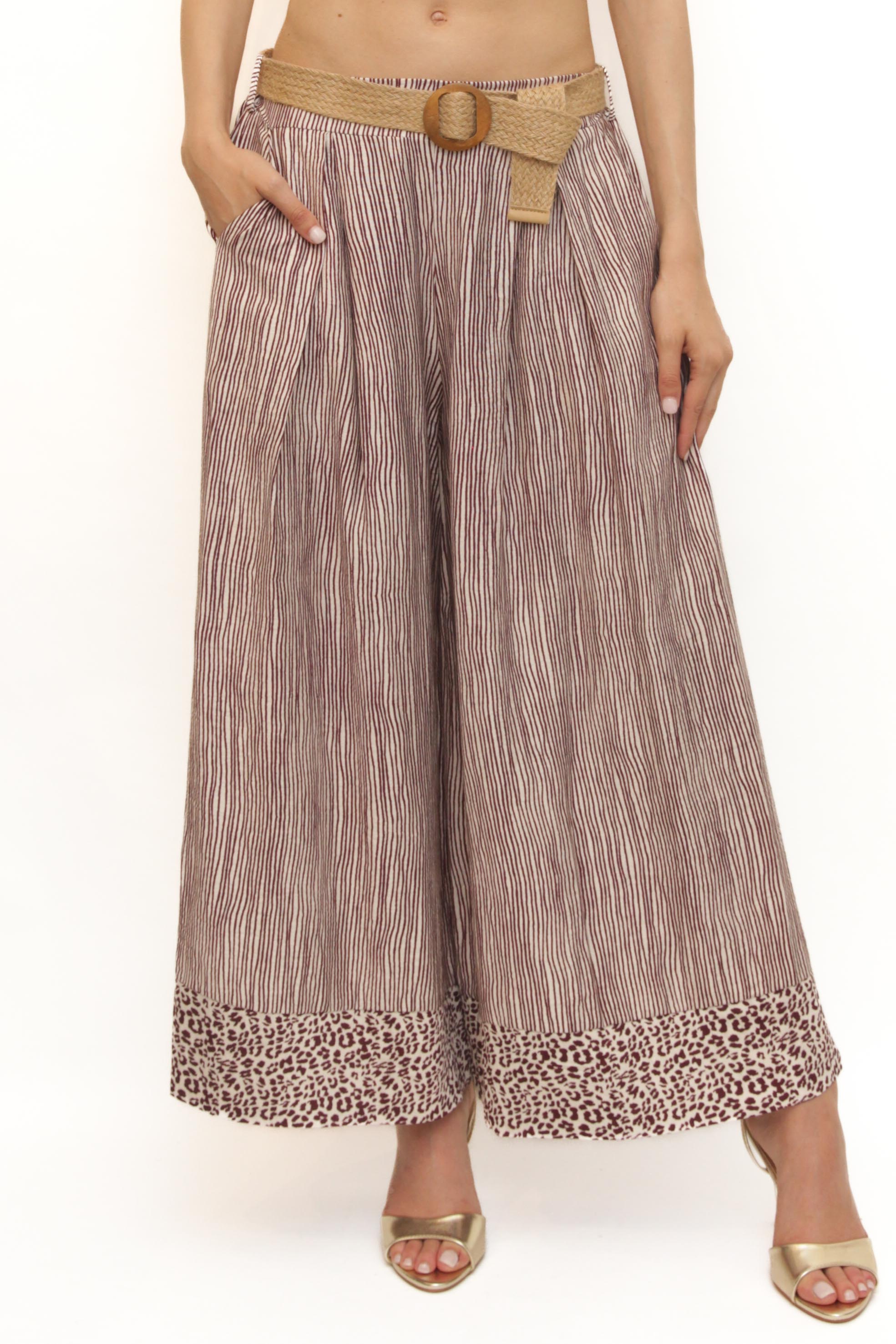 LEVH - Pantalone Peggie - RIGA PANNA/BORDX