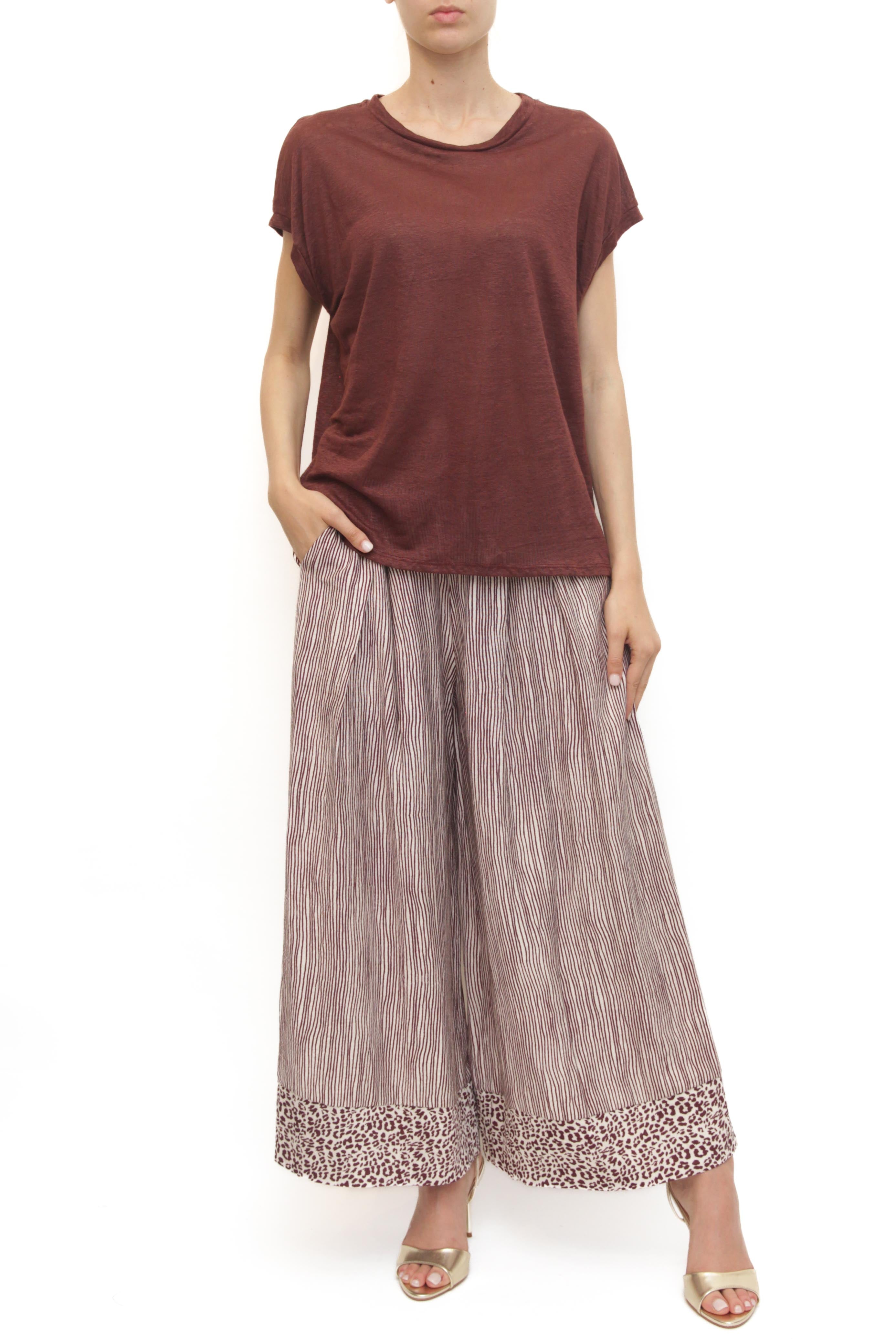 LEVH - Pantalone Peggie - RIGA PANNA/BORDX