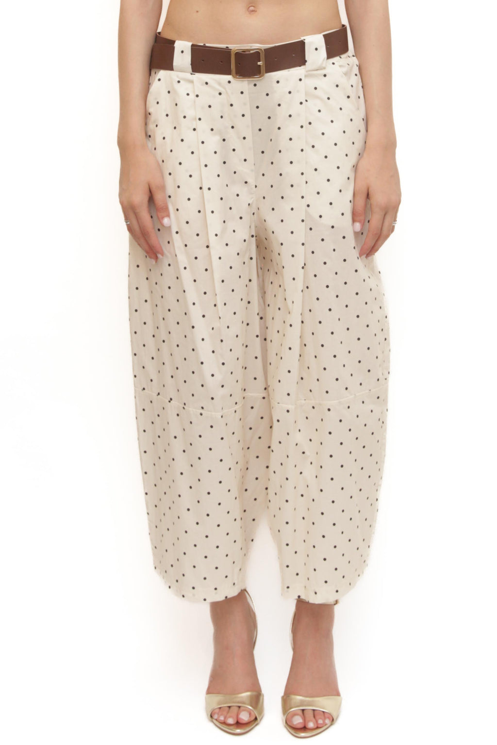 LEVH - Pantalone Praslin - Bianco pois nero