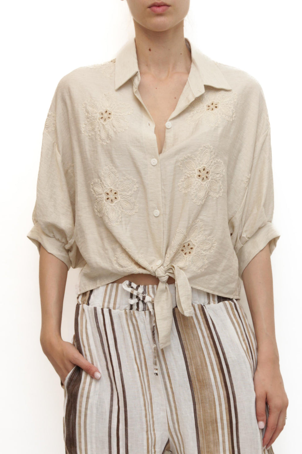 LEVH - Camicia Champagne - BEIGE