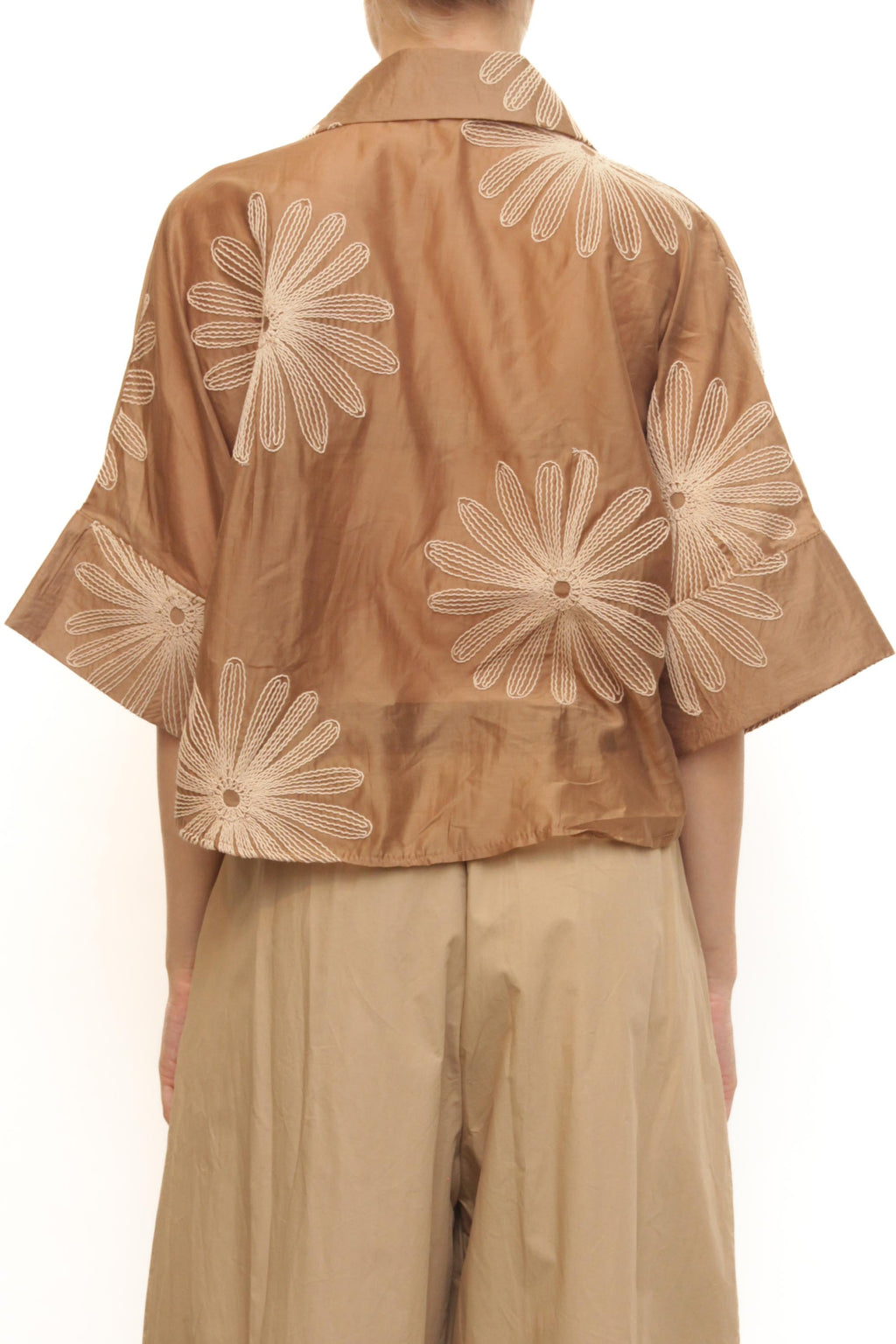 LEVH - Camicia Claudia - Tabacco fiore beige