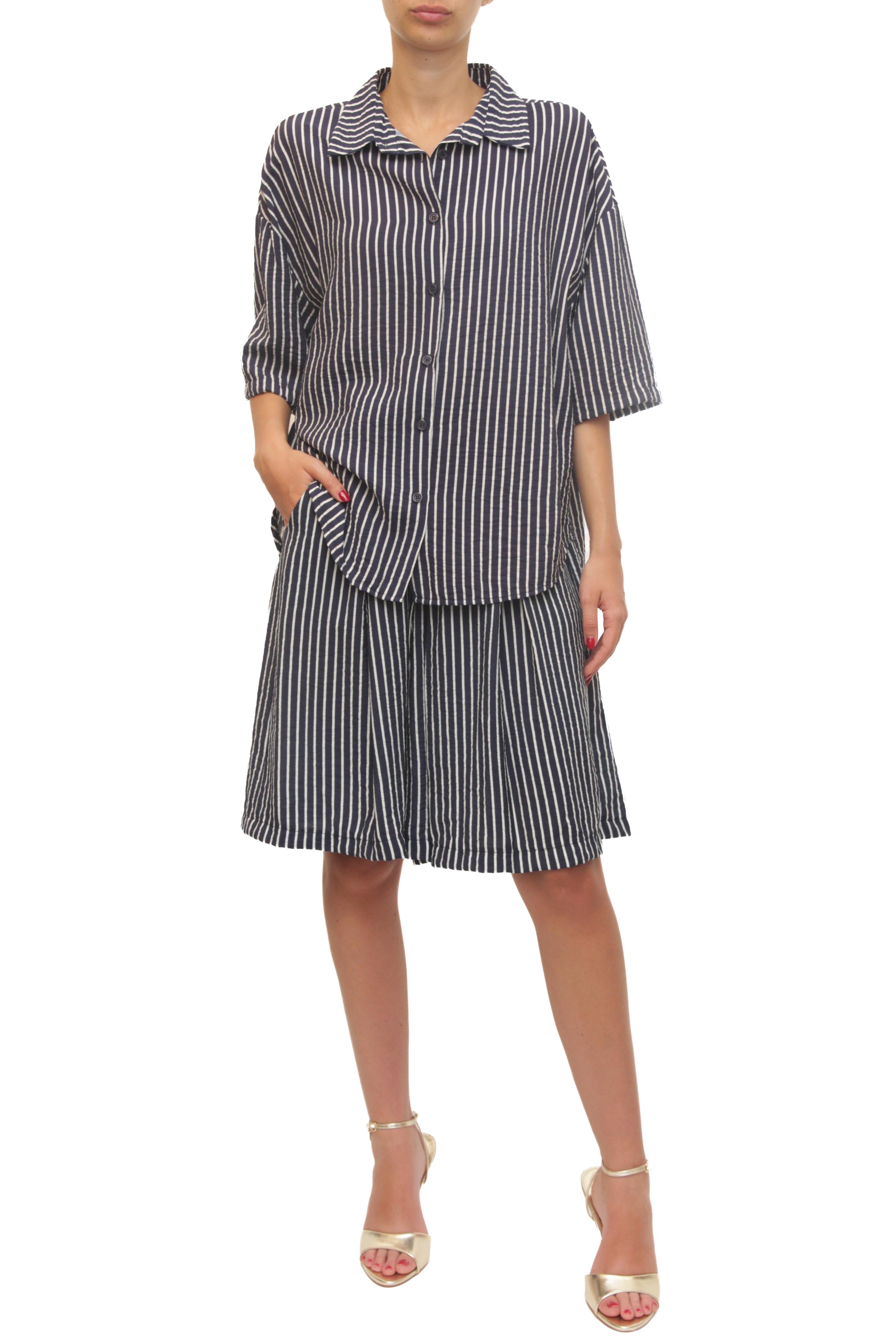 LEVH - Camicia Concord - Riga blu/bianco