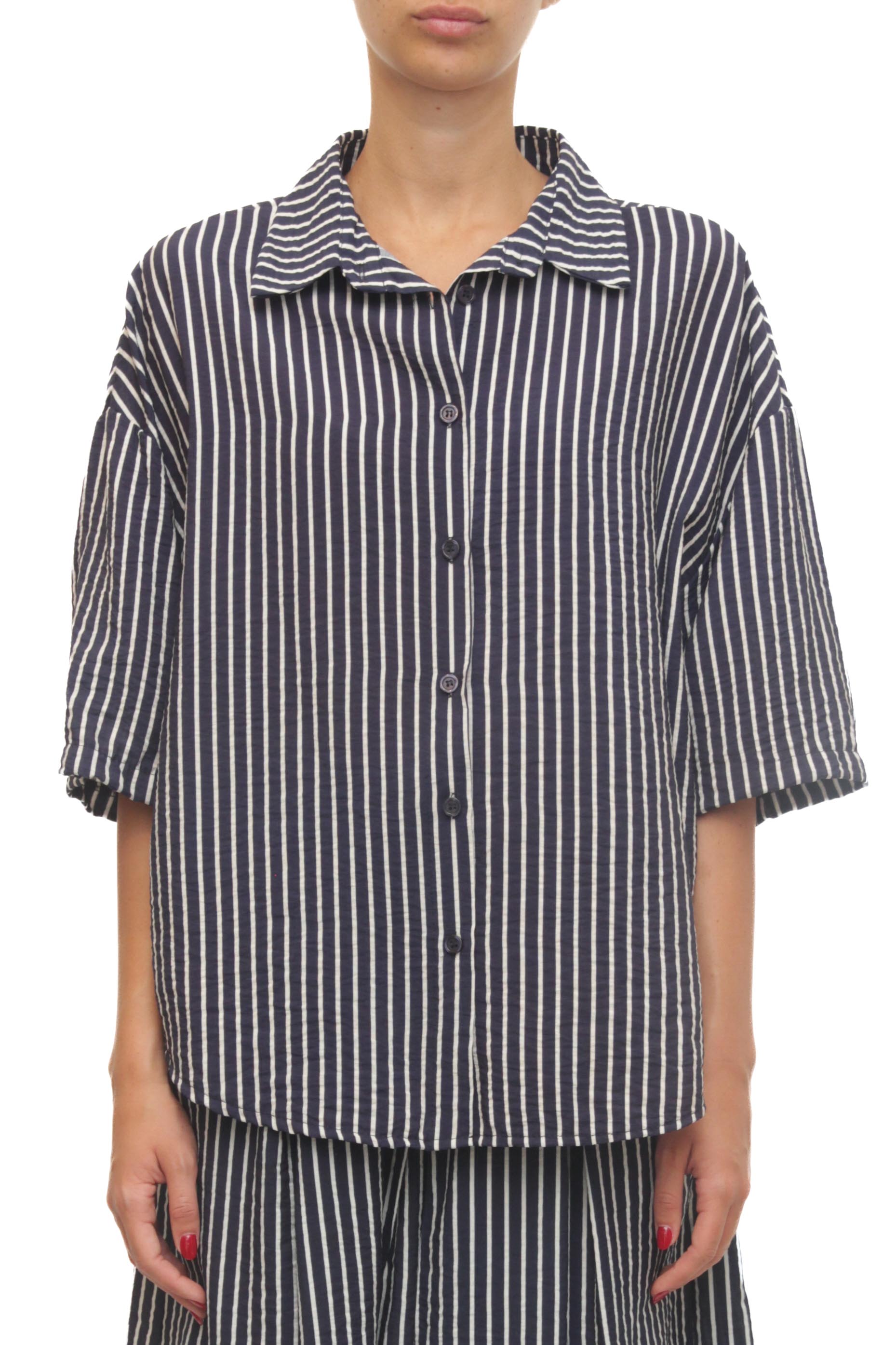 LEVH - Camicia Concord - Riga blu/bianco