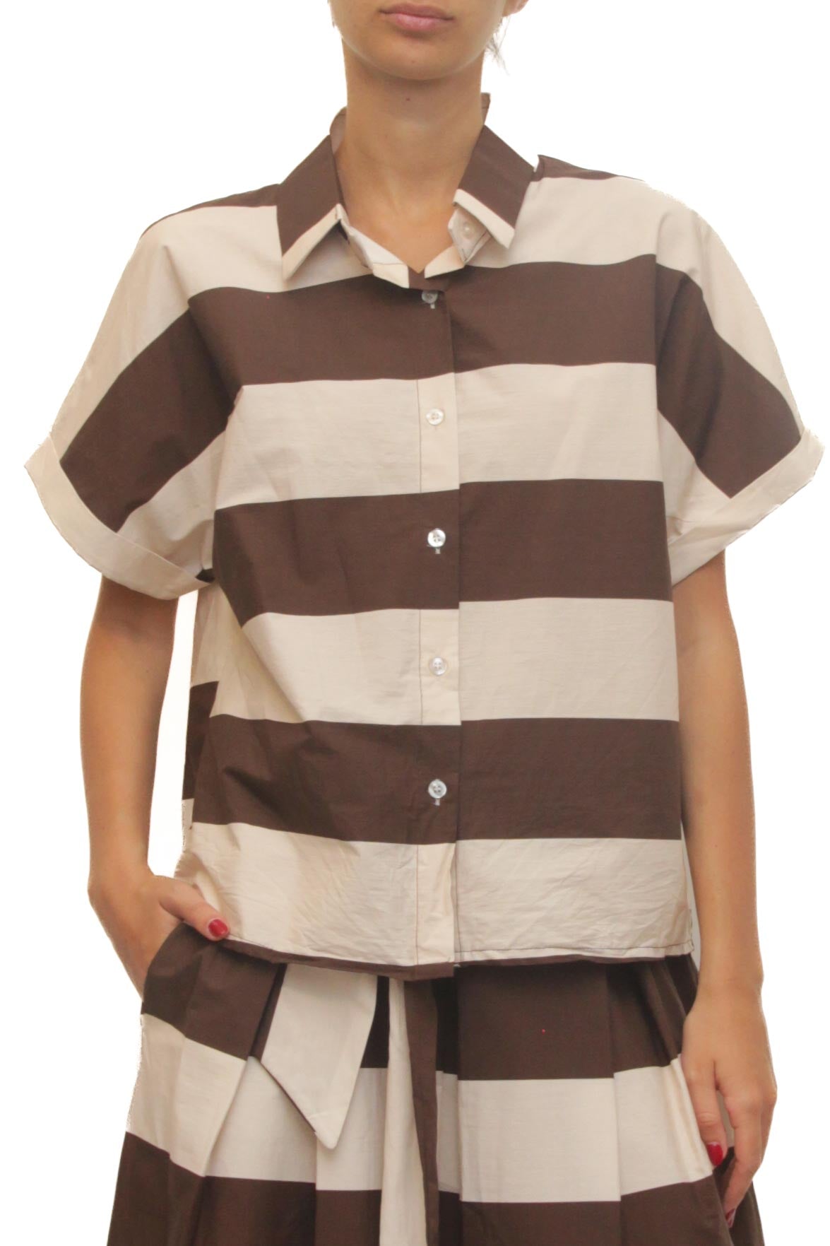 LEVH - Camicia Chanya - RIGA BEIGE/MARRONE