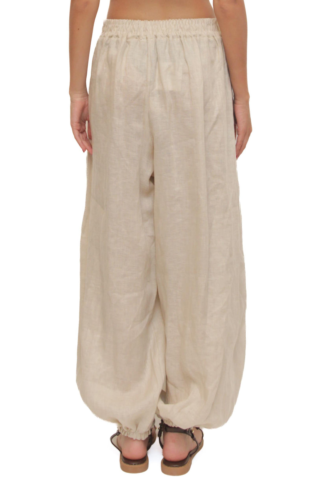 LEVH - Pantalone Pritha - Beige banda marrone