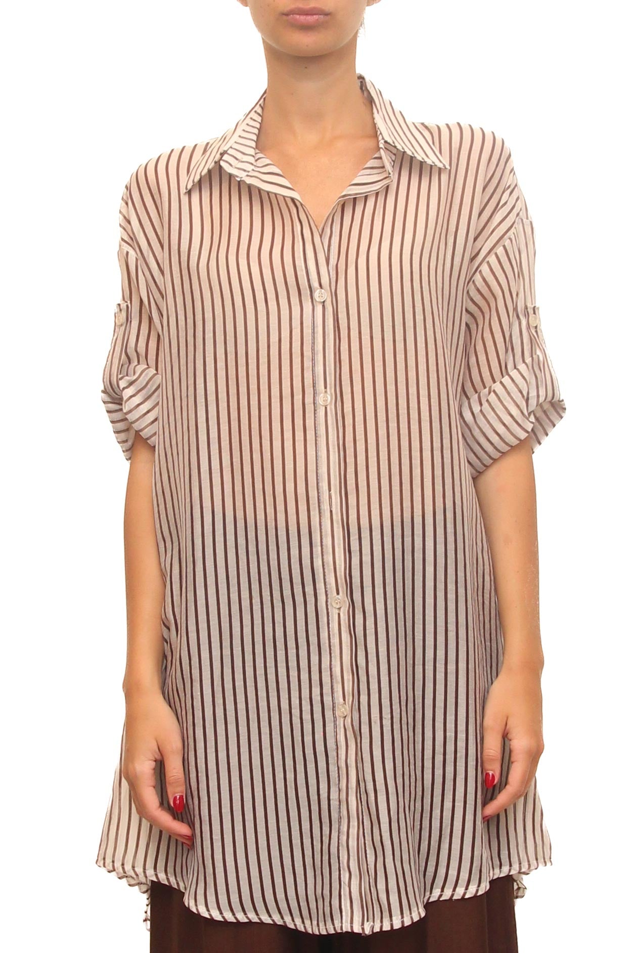 LEVH - Camicia Carianne - F.beige riga marrone