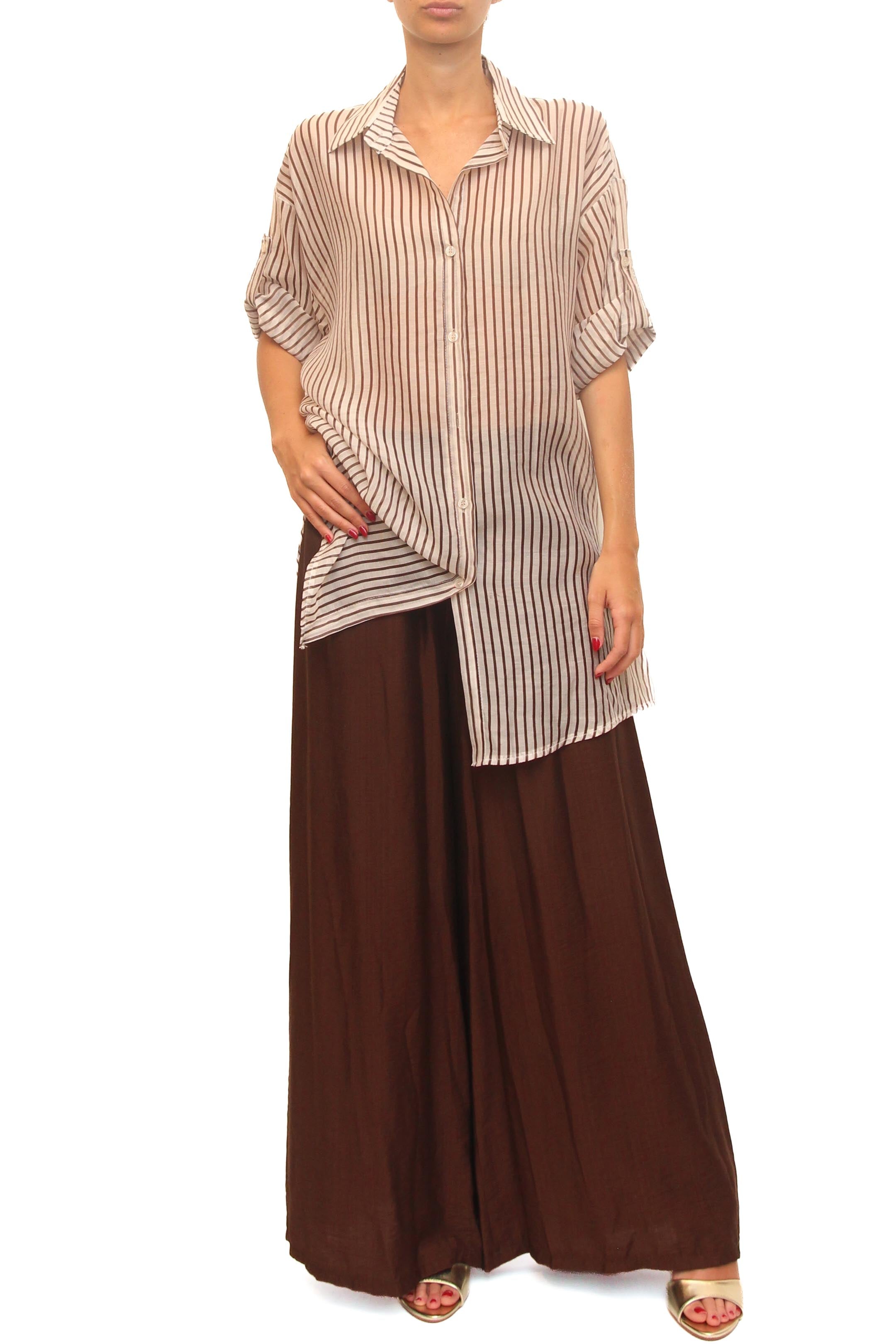 LEVH - Camicia Carianne - F.beige riga marrone