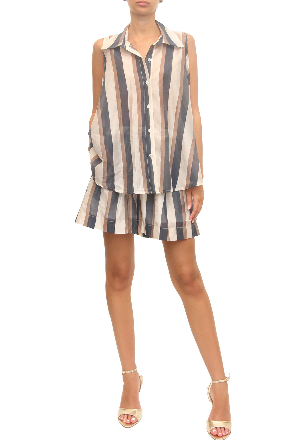 LEVH - Shorts Shania - RIGA BEIGE/BLU