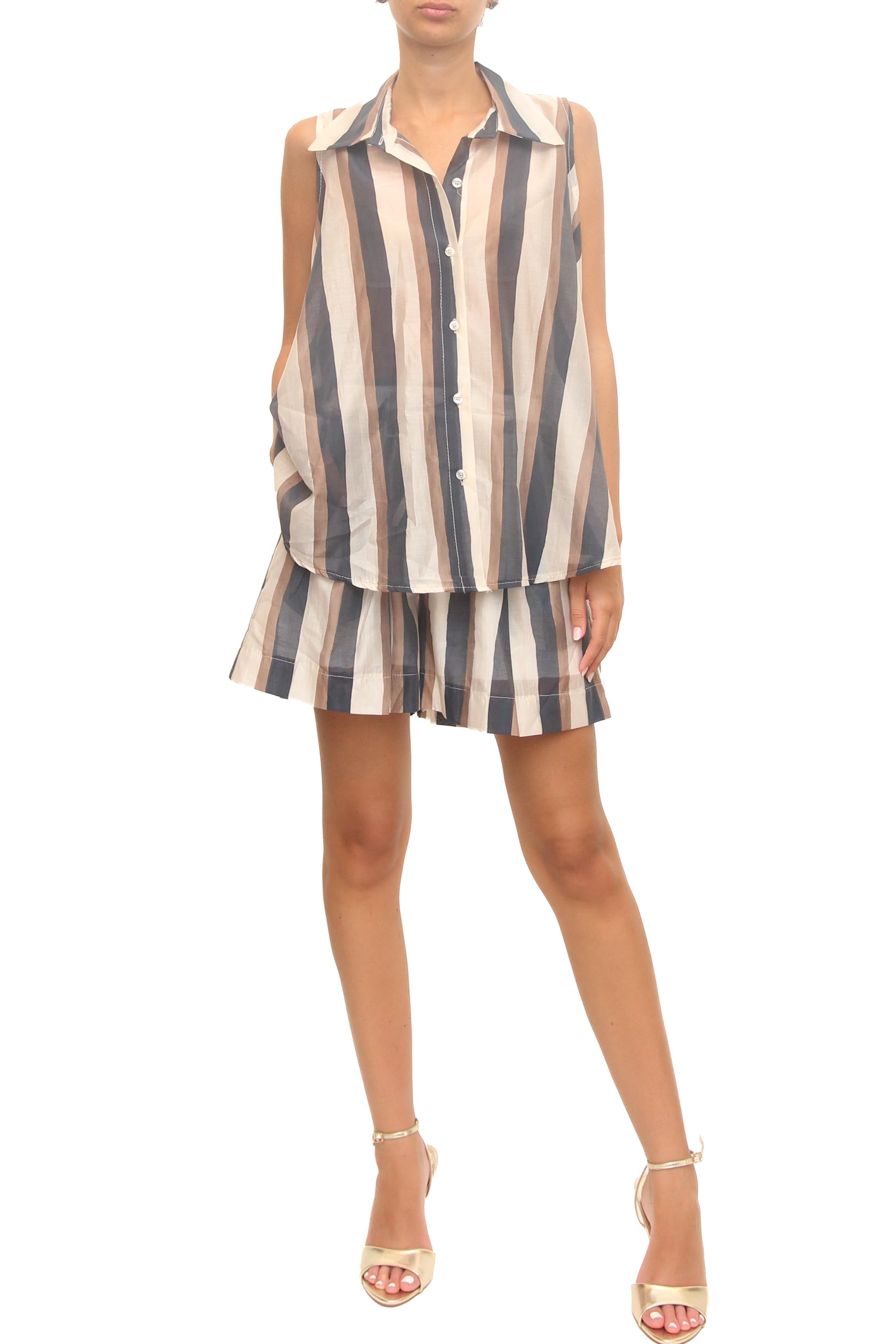 LEVH - Shorts Shania - RIGA BEIGE/BLU