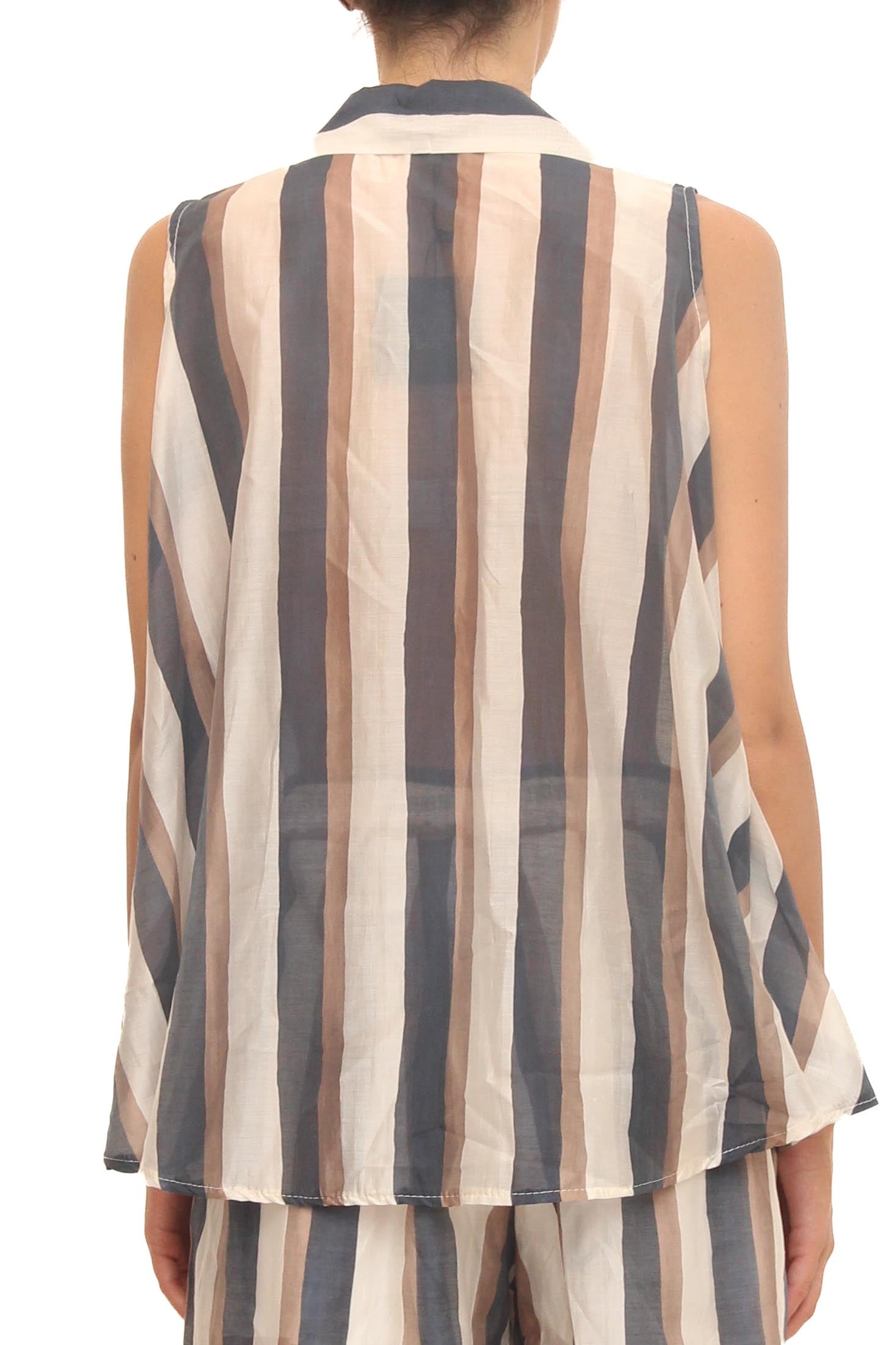 LEVH - Camicia Cannes - RIGA BEIGE/BLU
