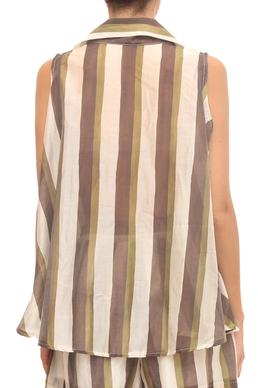 LEVH - Camicia Cannes - Riga marrone/militare
