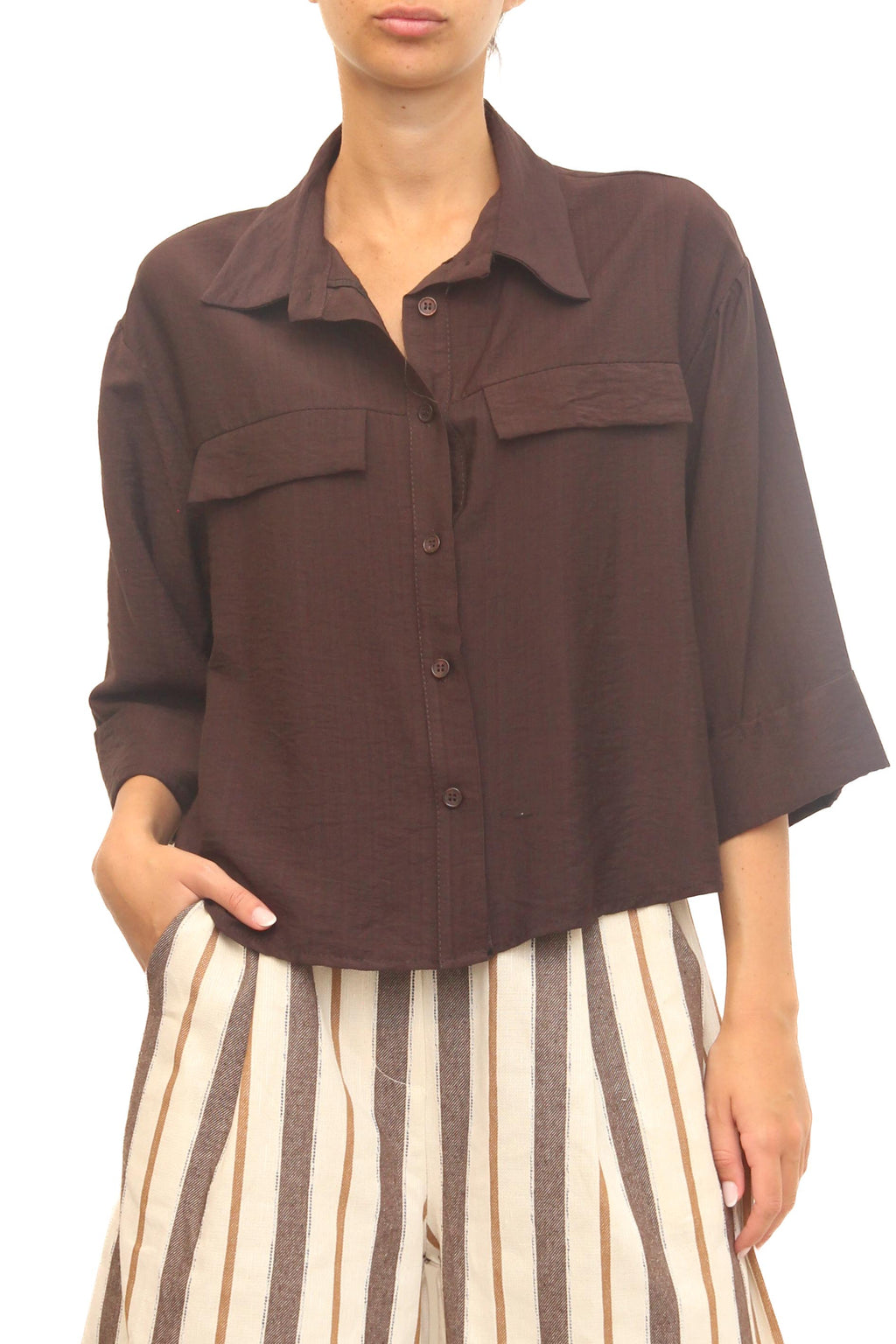 LEVH - Camicia Charmes - MARRONE