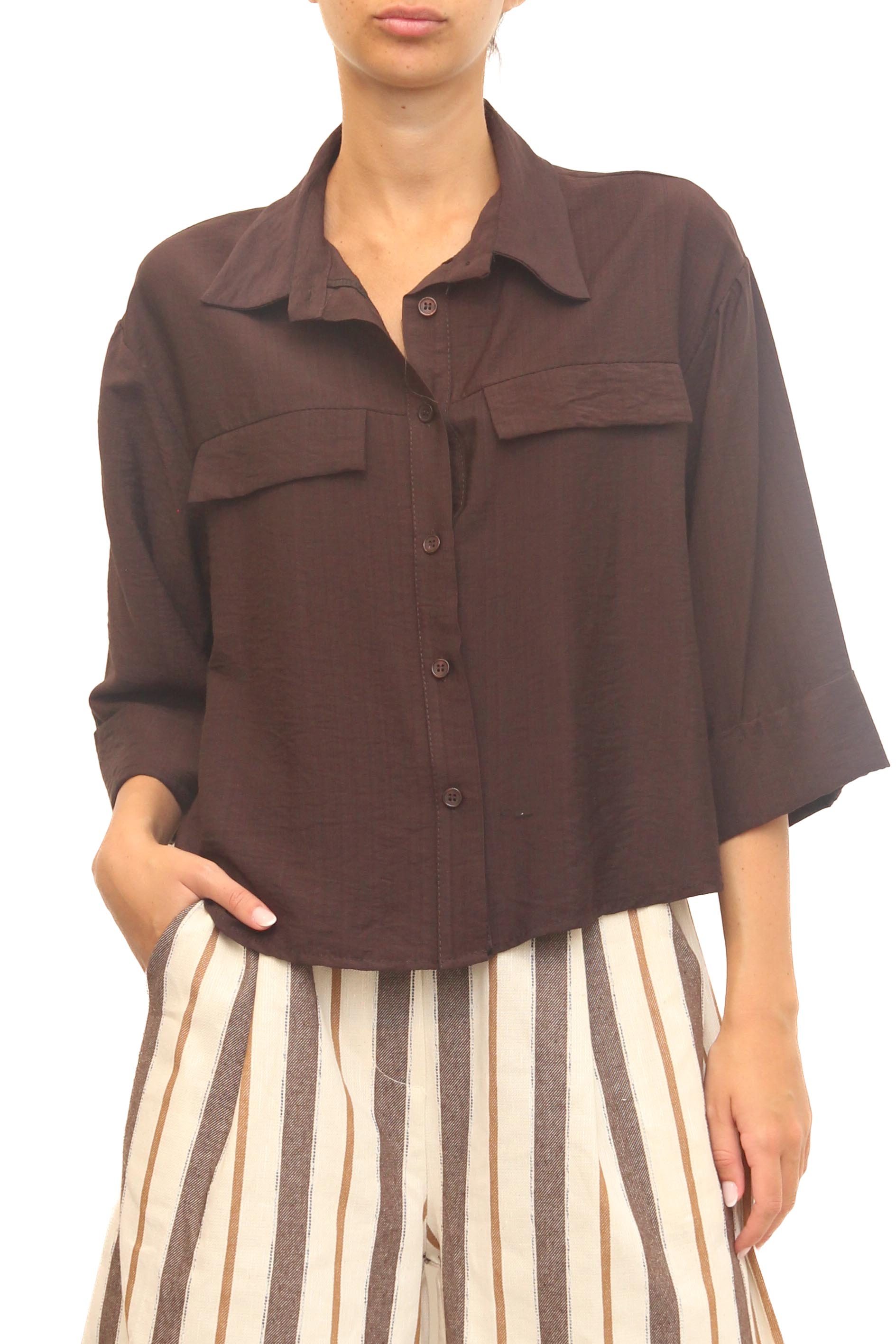 LEVH - Camicia Charmes - MARRONE