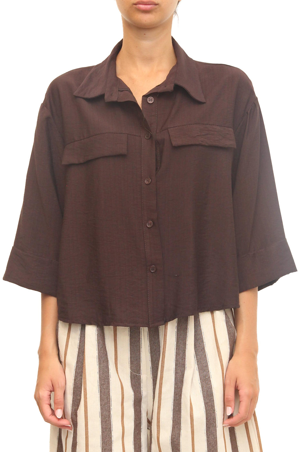 LEVH - Camicia Charmes - MARRONE
