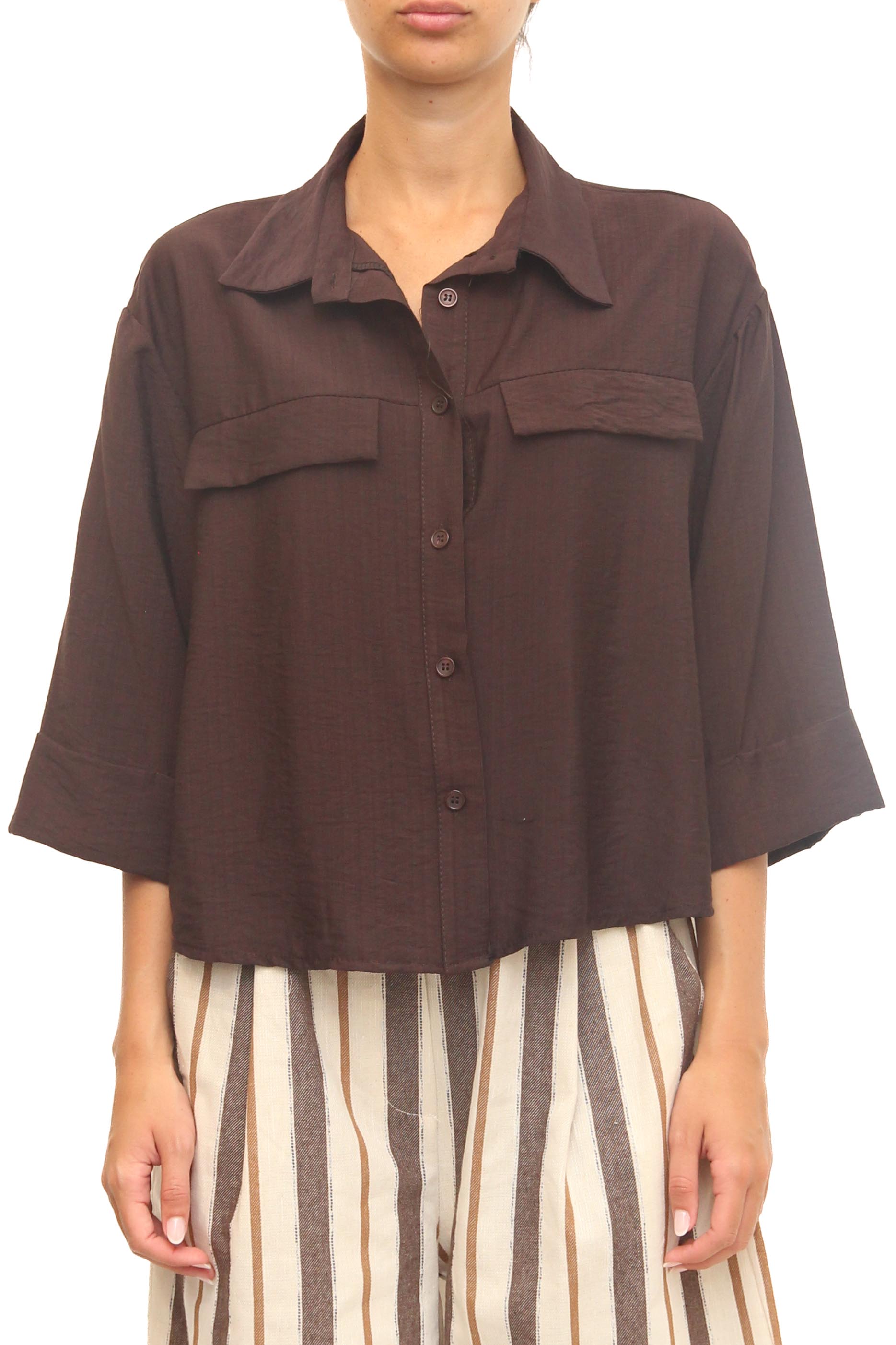 LEVH - Camicia Charmes - MARRONE
