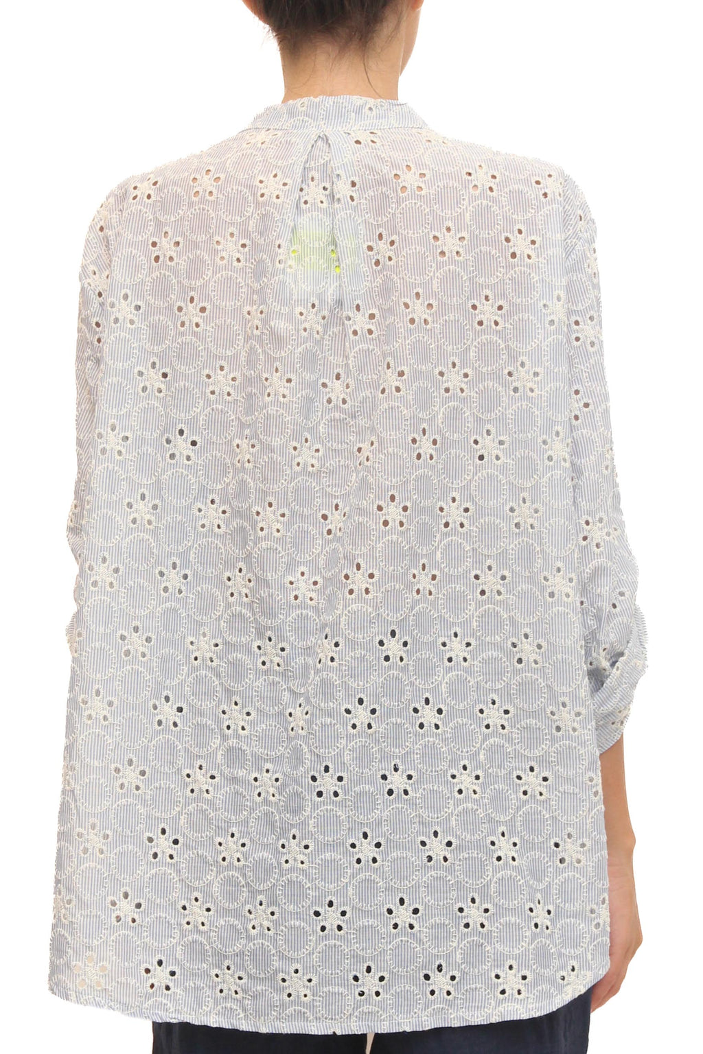 LEVH - Camicia Chameli - RIGA BIANCO/CELESTE