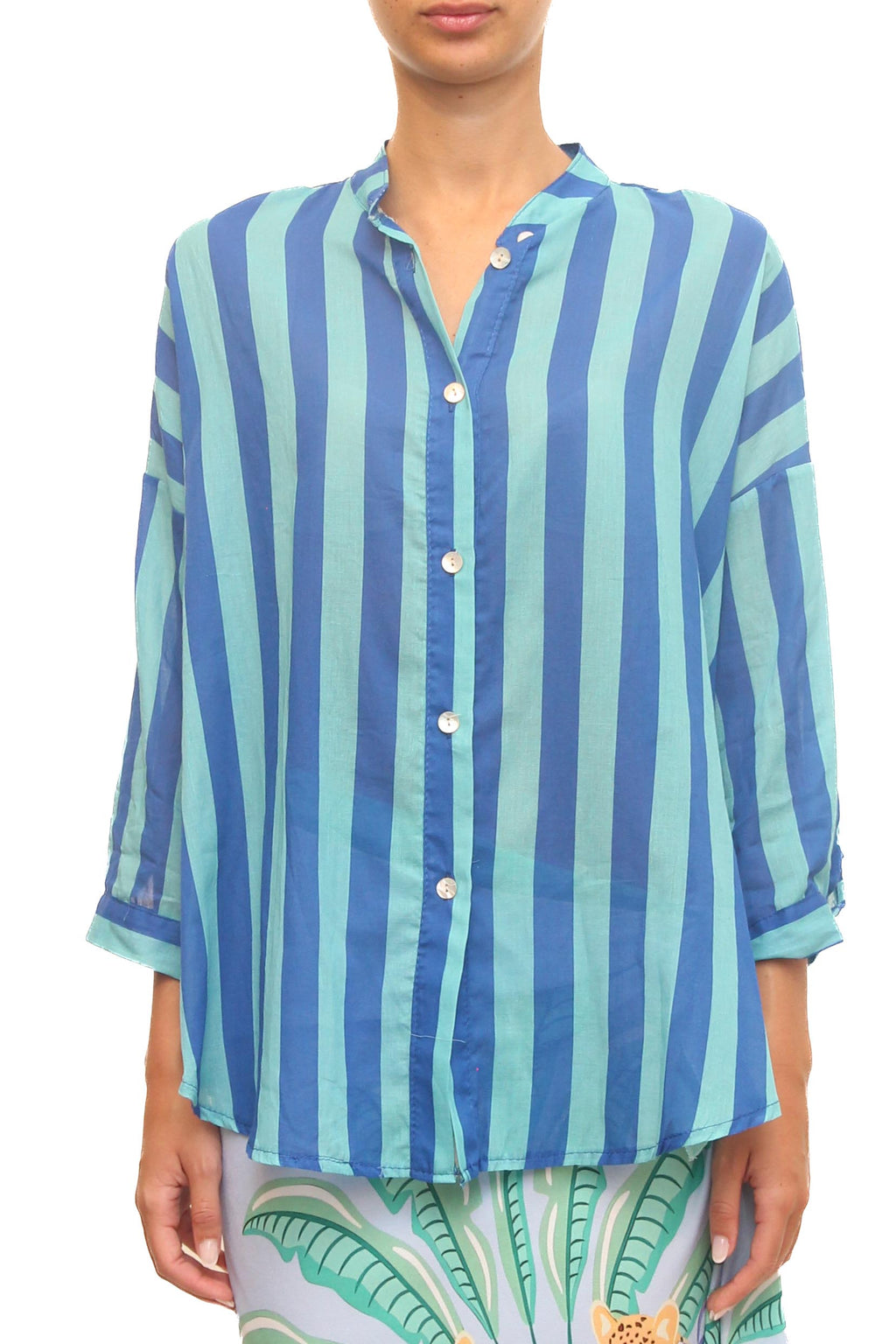 LEVH - Camicia Clamart - Riga blu/acqua