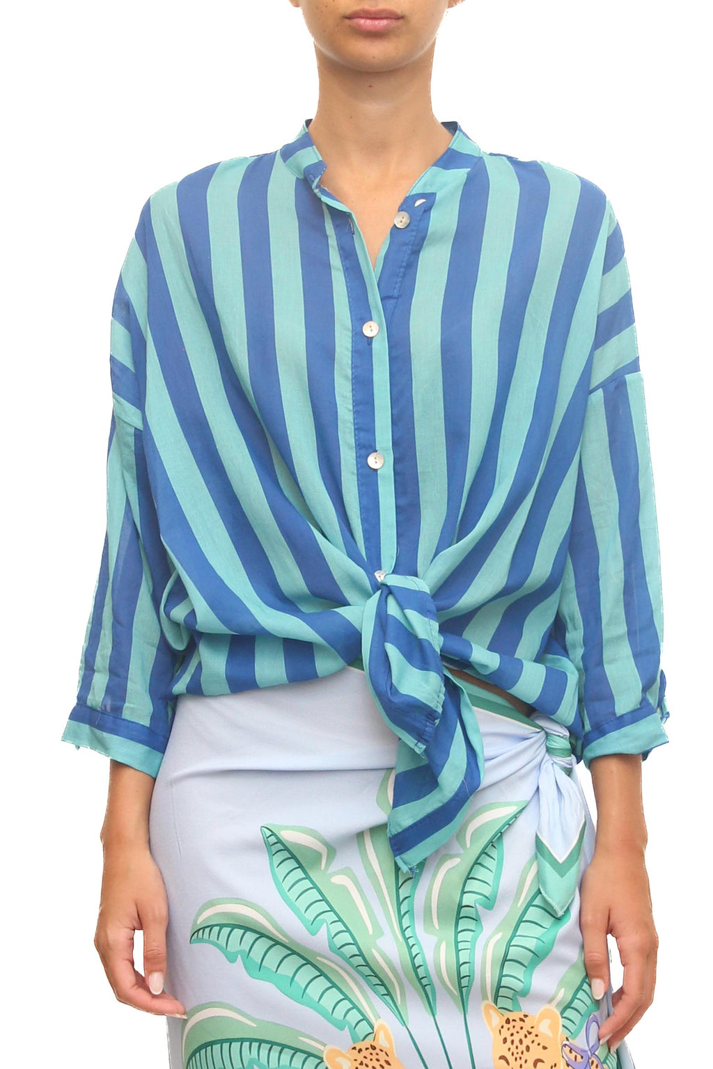 LEVH - Camicia Clamart - Riga blu/acqua