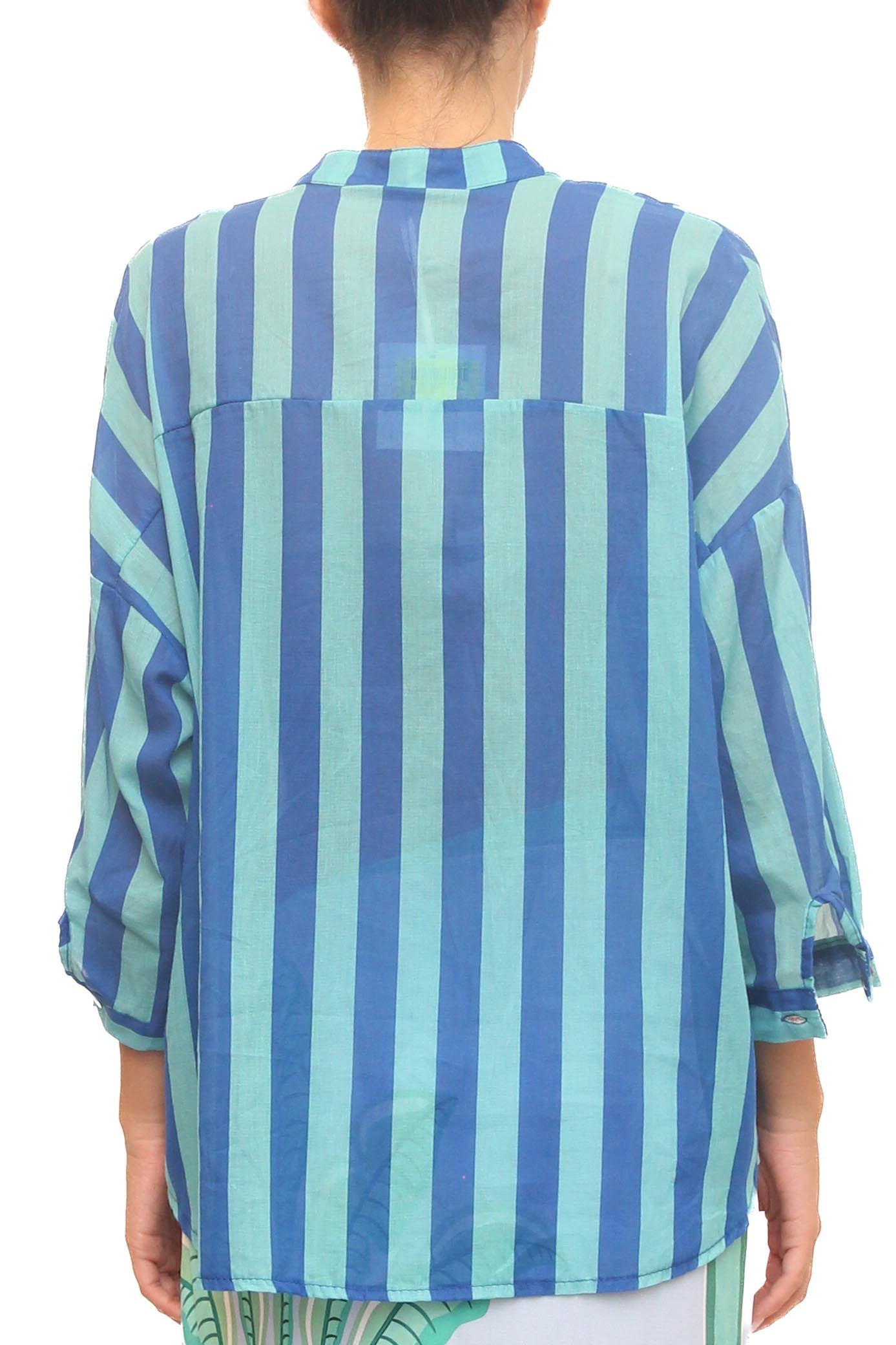 LEVH - Camicia Clamart - Riga blu/acqua