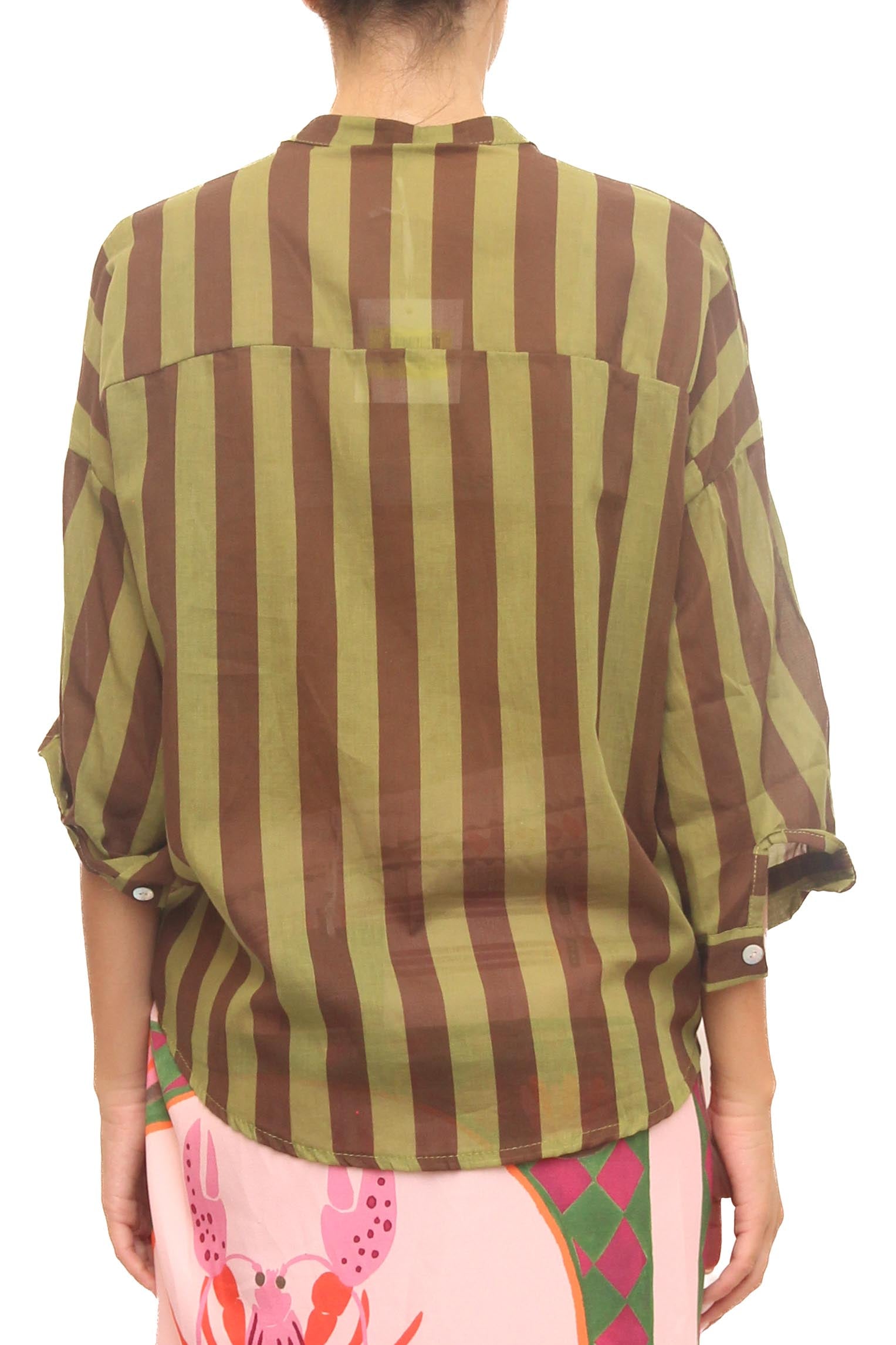LEVH - Camicia Clamart - Riga marrone/militare