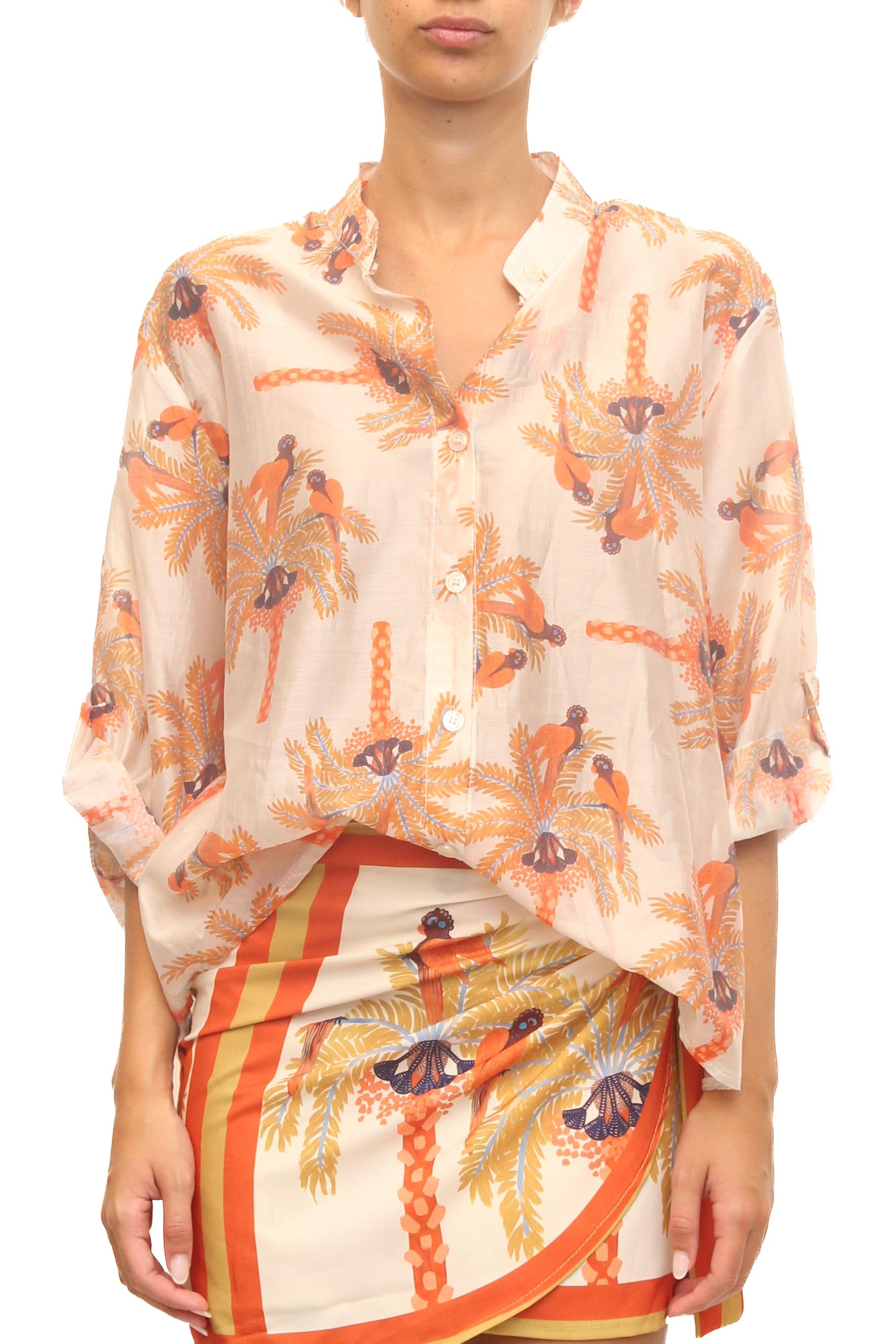 LEVH - Camicia Camarinta - Animalier arancio