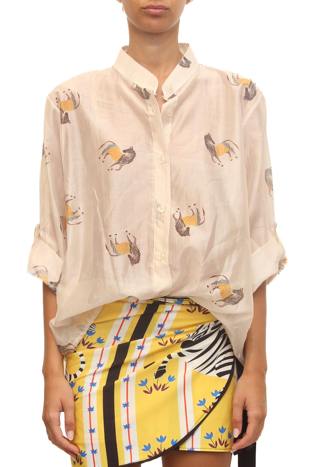 LEVH - Camicia Camarinta - Animalier burro