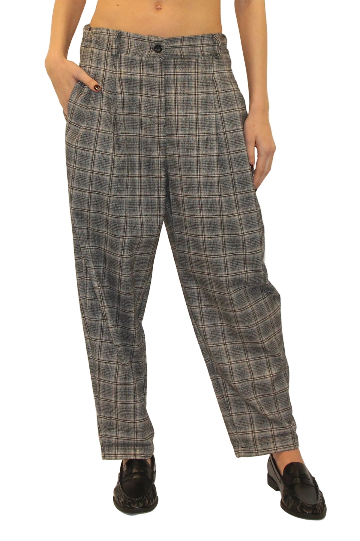 LEVH - PANTALONE FISTER - SCOZZESE GRIGIO