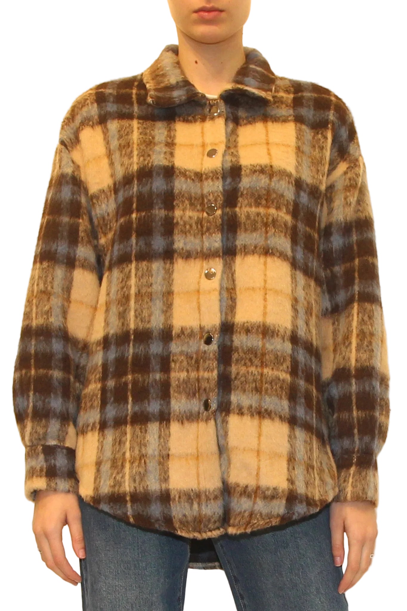 LEVH - CAMICIA INDIANA - QUADRO BEIGE/MOKA/POLVERE