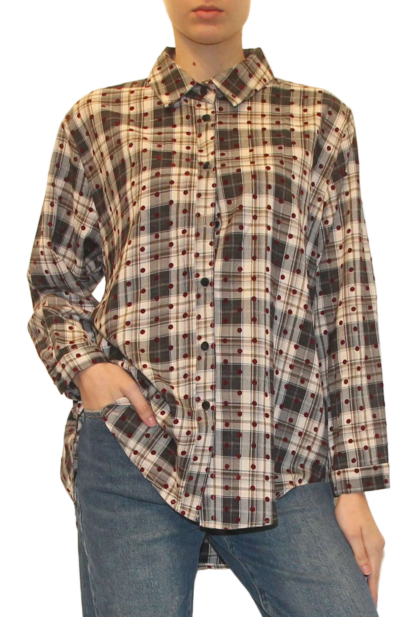 LEVH - CAMICIA RUBY - QUADRO PANNA/NERO