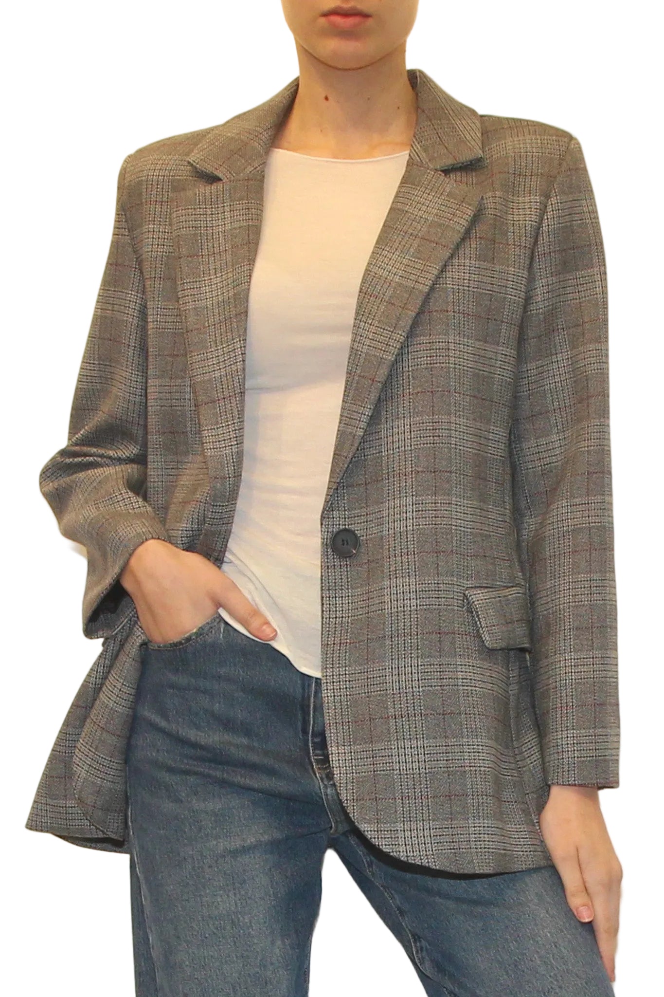 LEVH - GIACCA LYNN - QUADRO GRIGIO/NERO