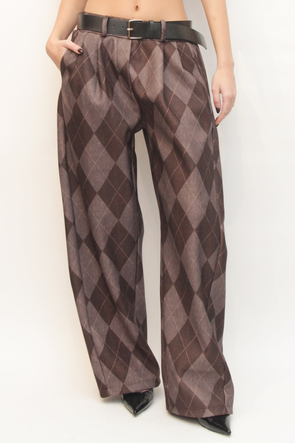 LEVH - Pantalone Carey - ROMBO MARRONE/FANGO