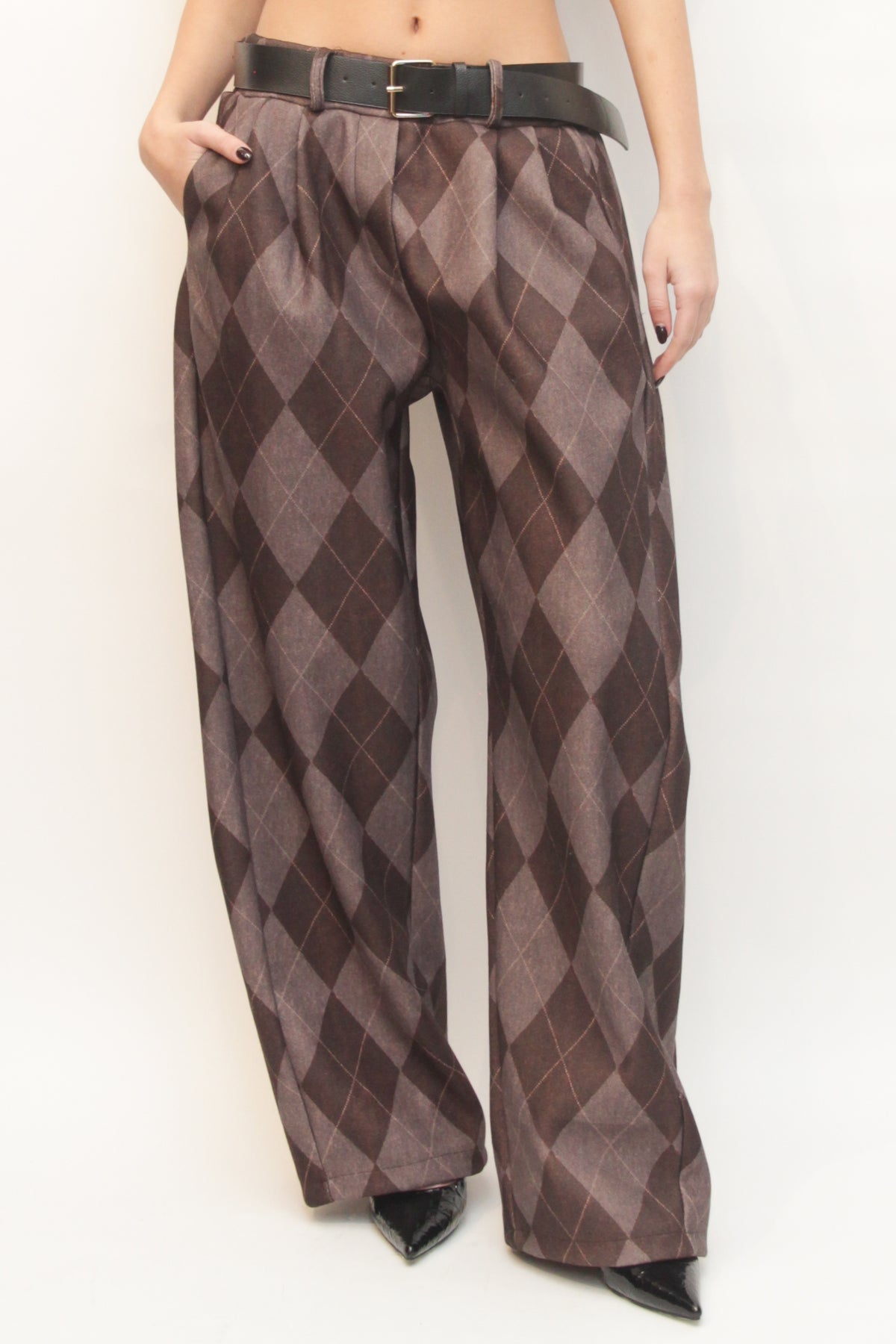 LEVH - Pantalone Carey - ROMBO MARRONE/FANGO