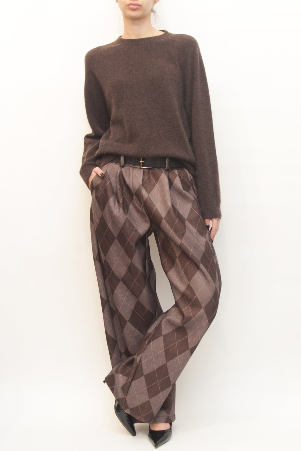LEVH - Pantalone Carey - ROMBO MARRONE/FANGO