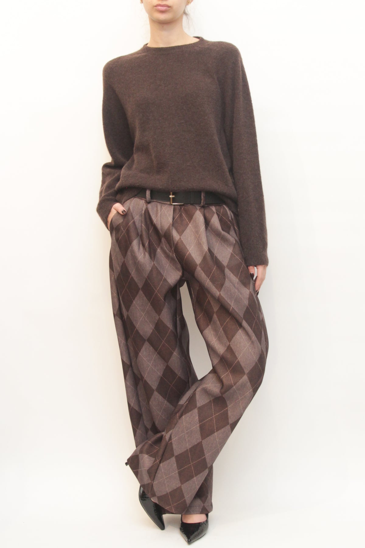 LEVH - Pantalone Carey - ROMBO MARRONE/FANGO