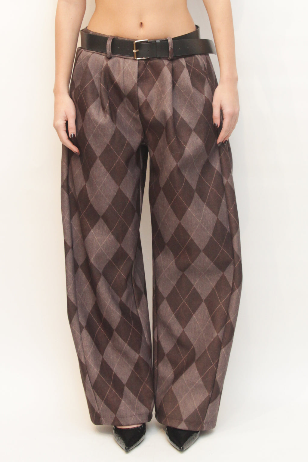 LEVH - Pantalone Carey - ROMBO MARRONE/FANGO