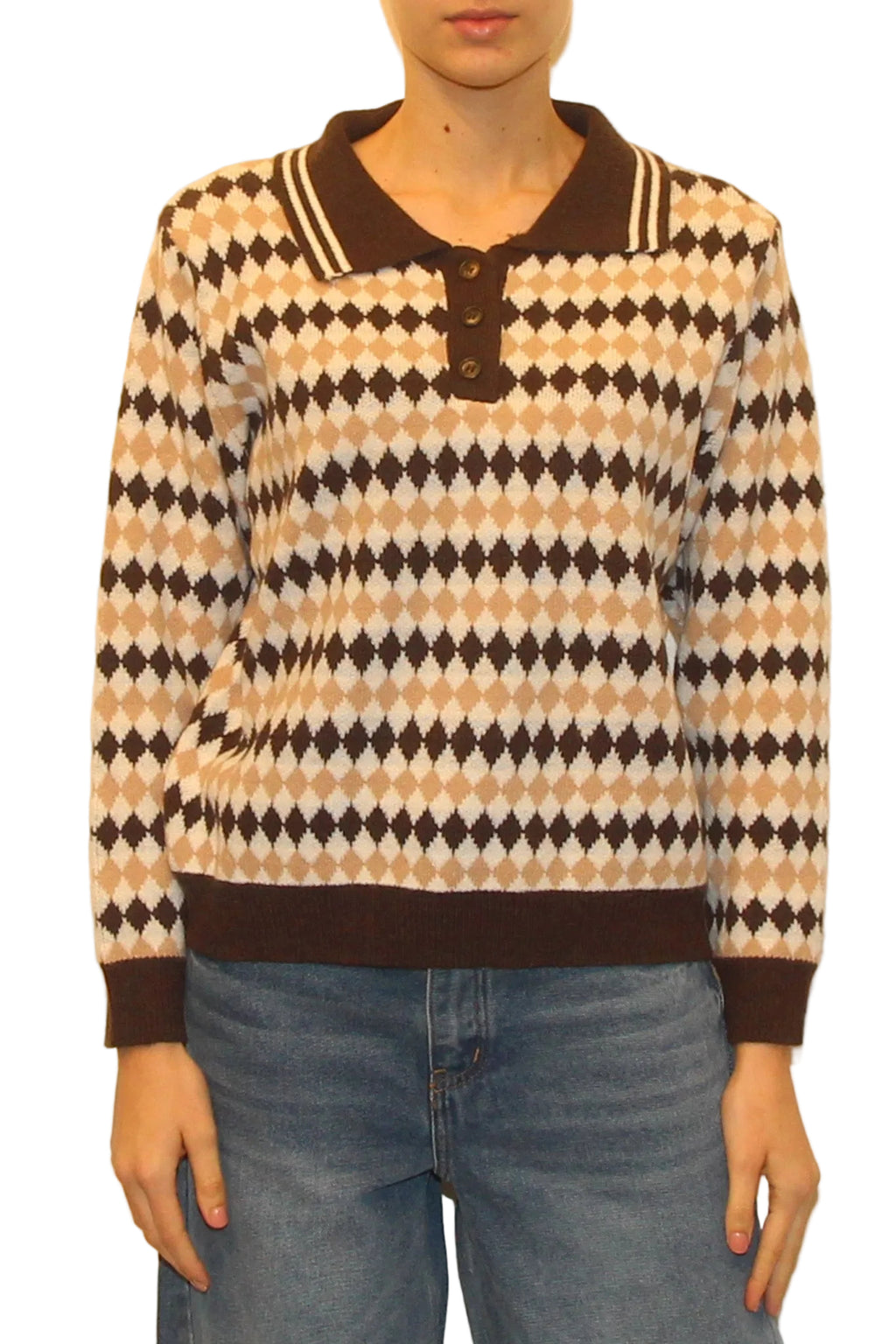 LEVH - Polo Darien - rombo beige/panna/moka