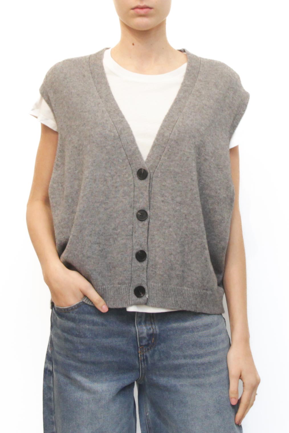 LEVH - GILET AISHA - GRIGIO