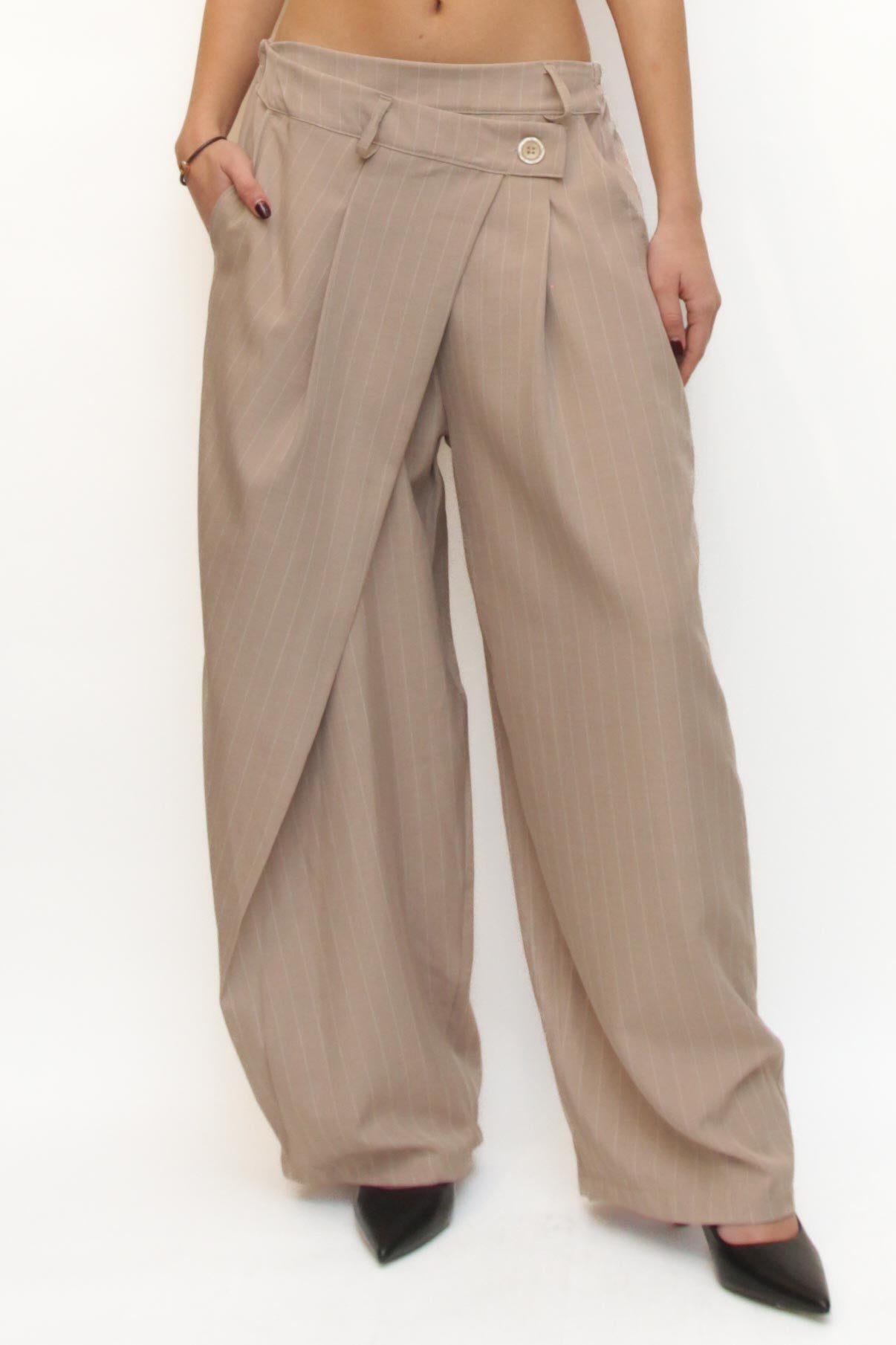 LEVH - Pantalone Pansy - GESSATO BEIGE/bia
